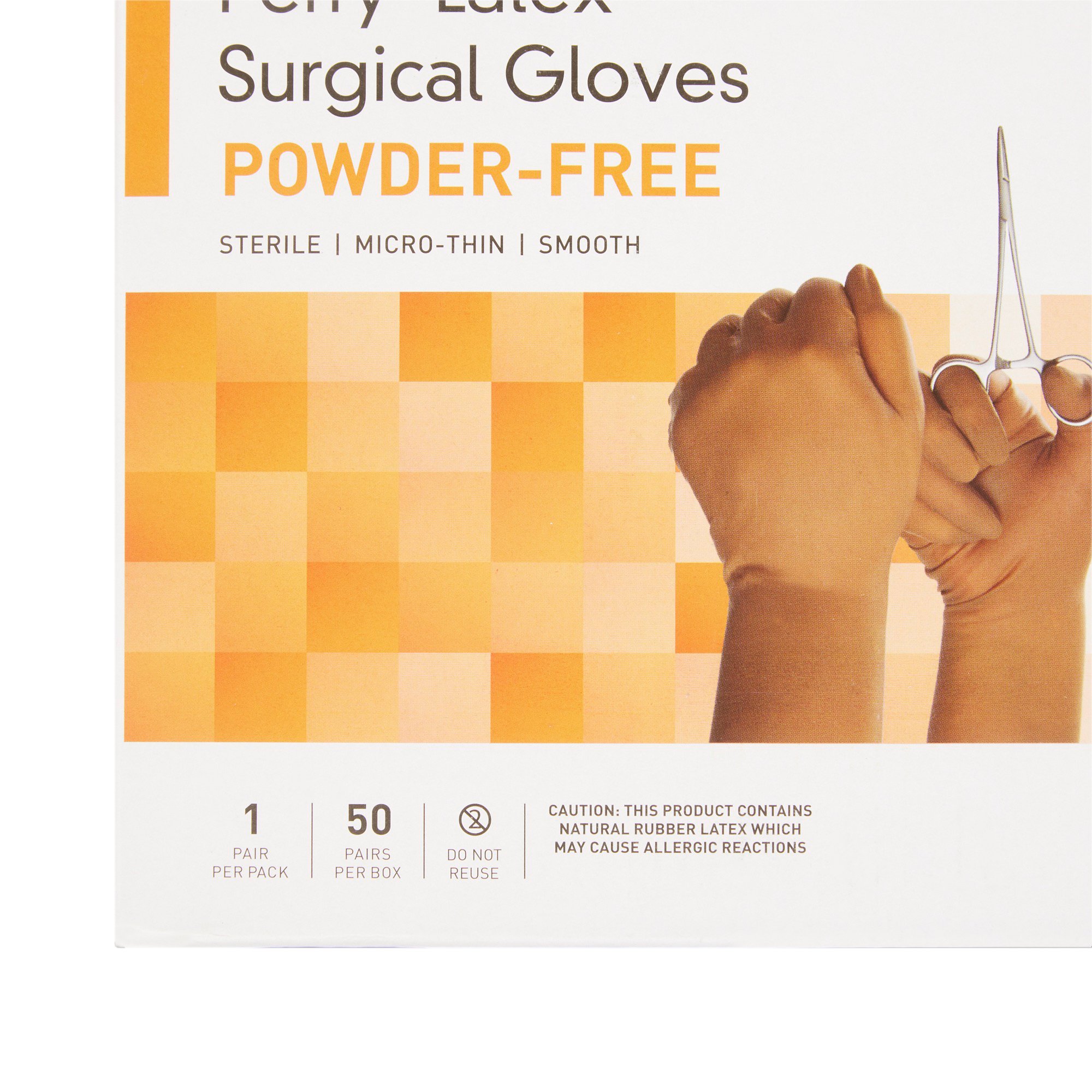 McKesson Brand 20-1355N - McKesson Perry® Latex Surgical Glove, Size 5.5, Brown - 50/Box, 200/Case