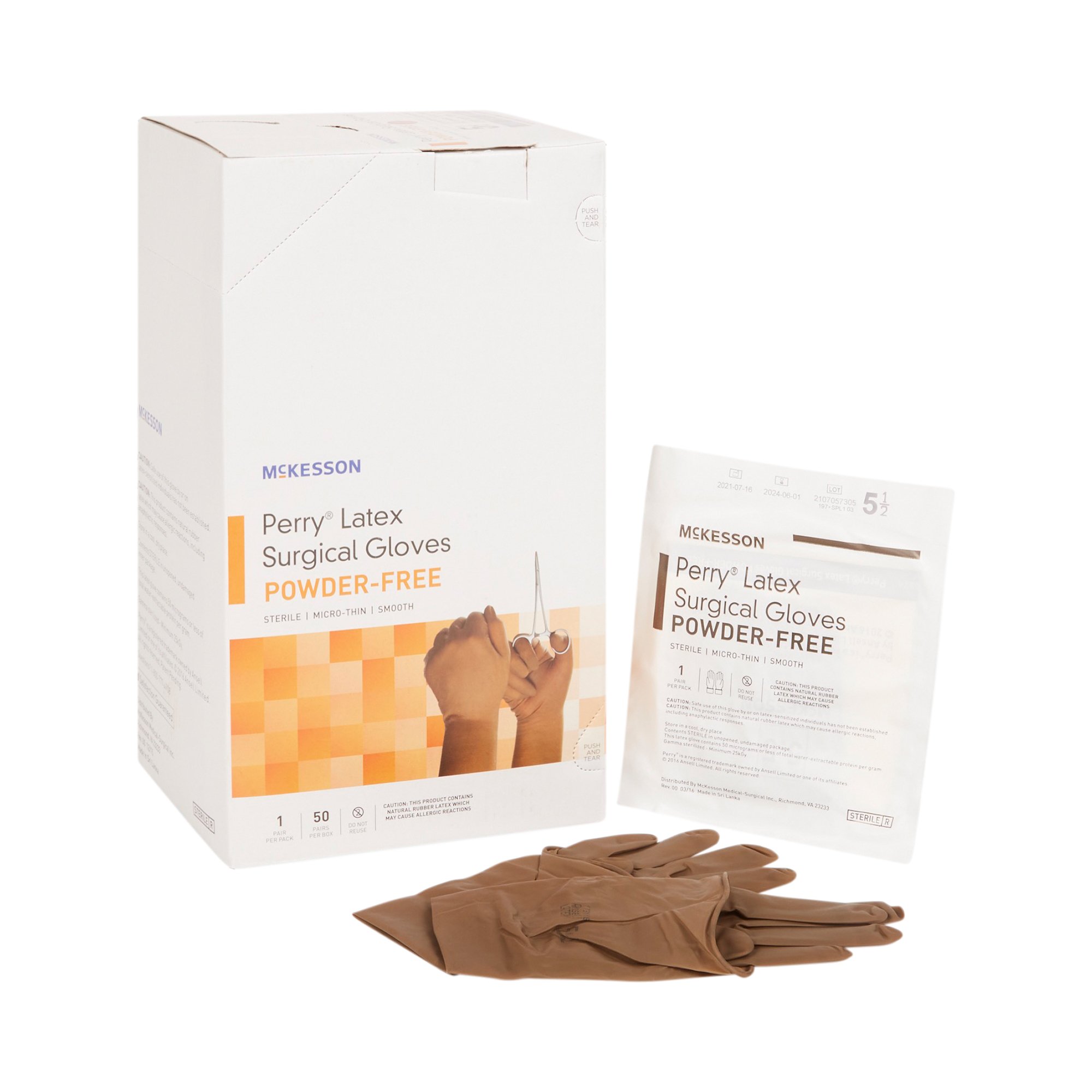 McKesson Brand - 20-1355N McKesson Perry® Latex Surgical Glove