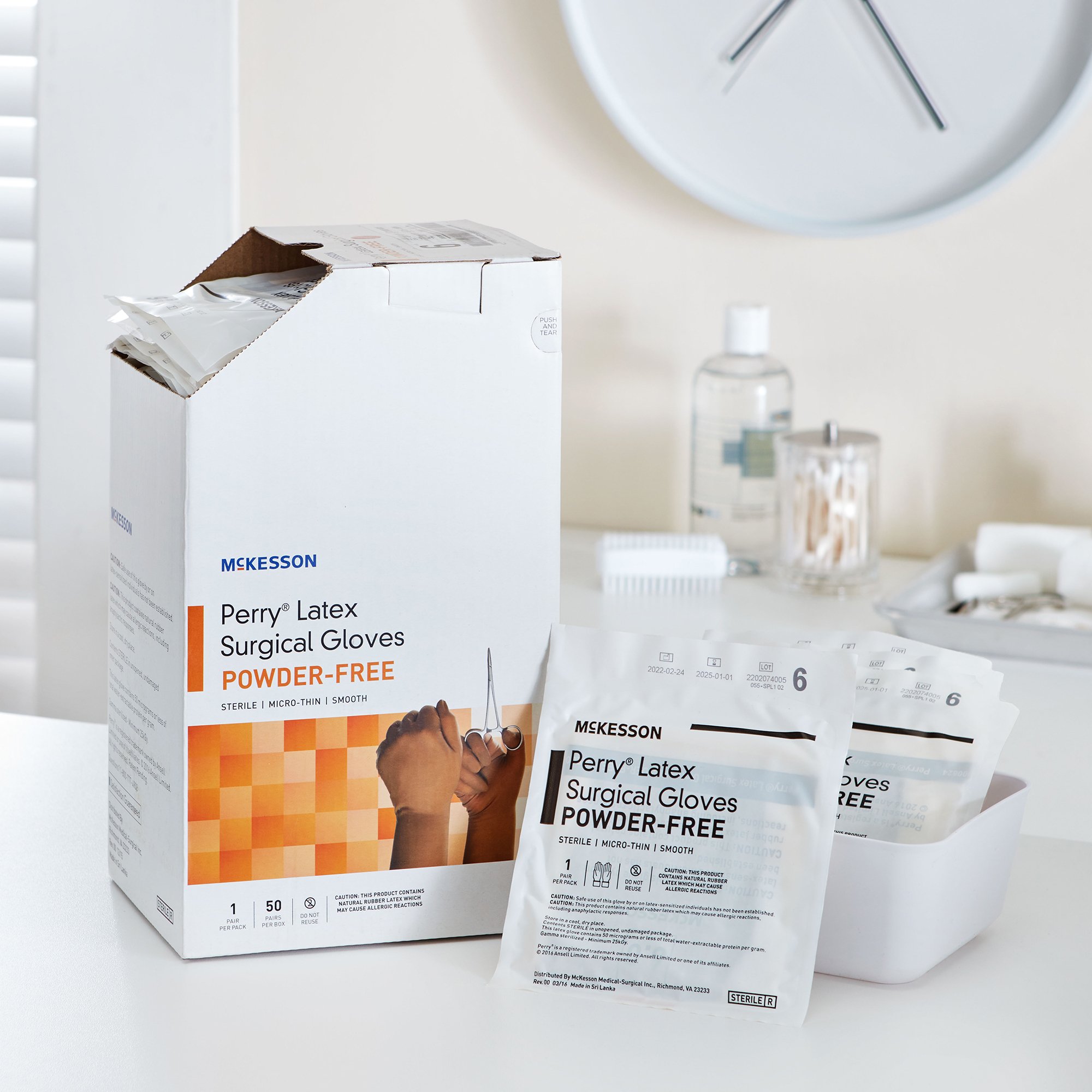 McKesson Brand 20-1360N - McKesson Perry® Latex Surgical Glove, Size 6, Brown - 50/Box, 200/Case