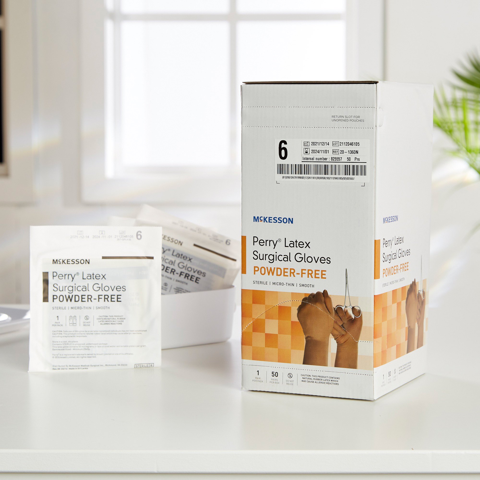 McKesson Brand 20-1360N - McKesson Perry® Latex Surgical Glove, Size 6, Brown - 50/Box, 200/Case