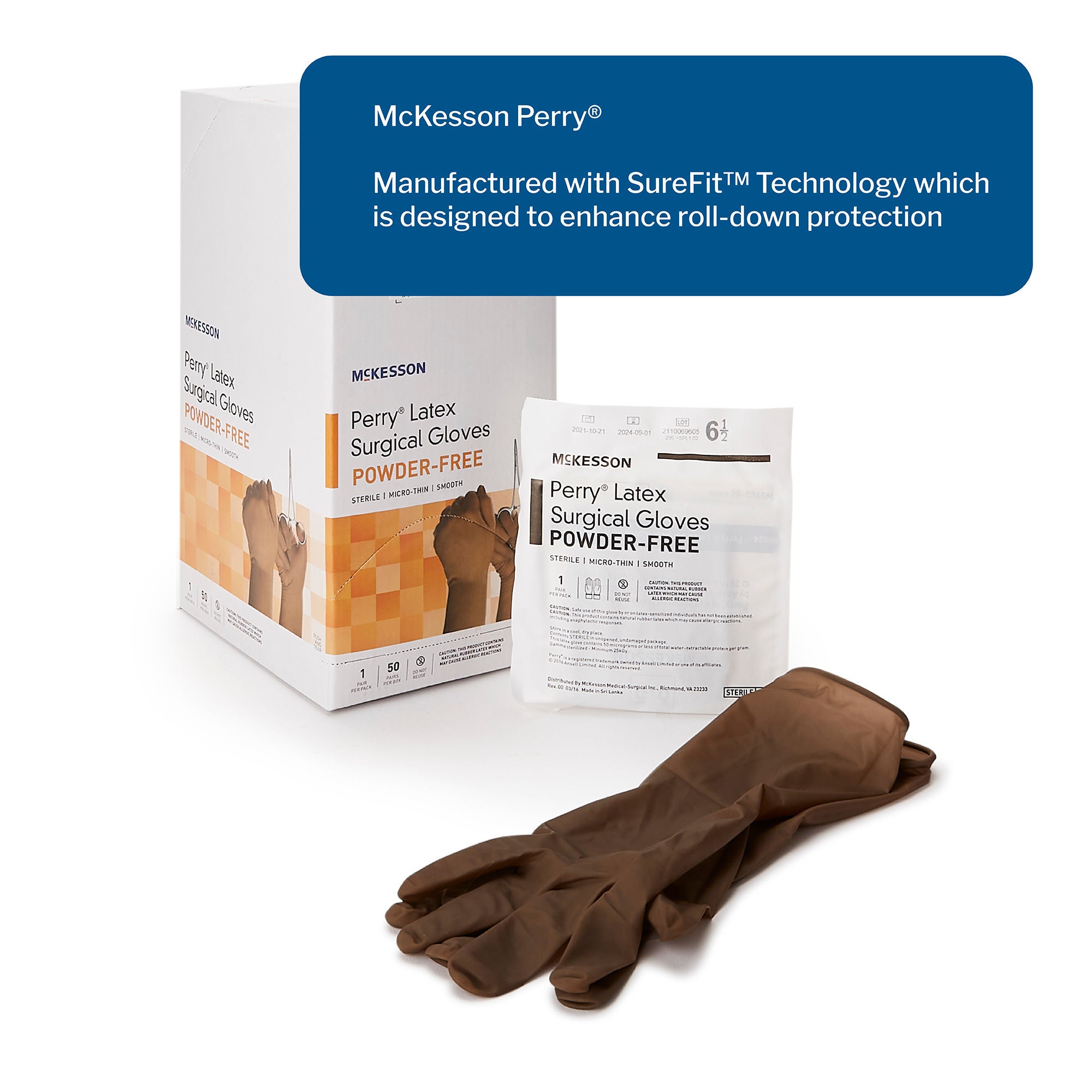 McKesson Brand - 20-1365N McKesson Perry® Latex Surgical Glove