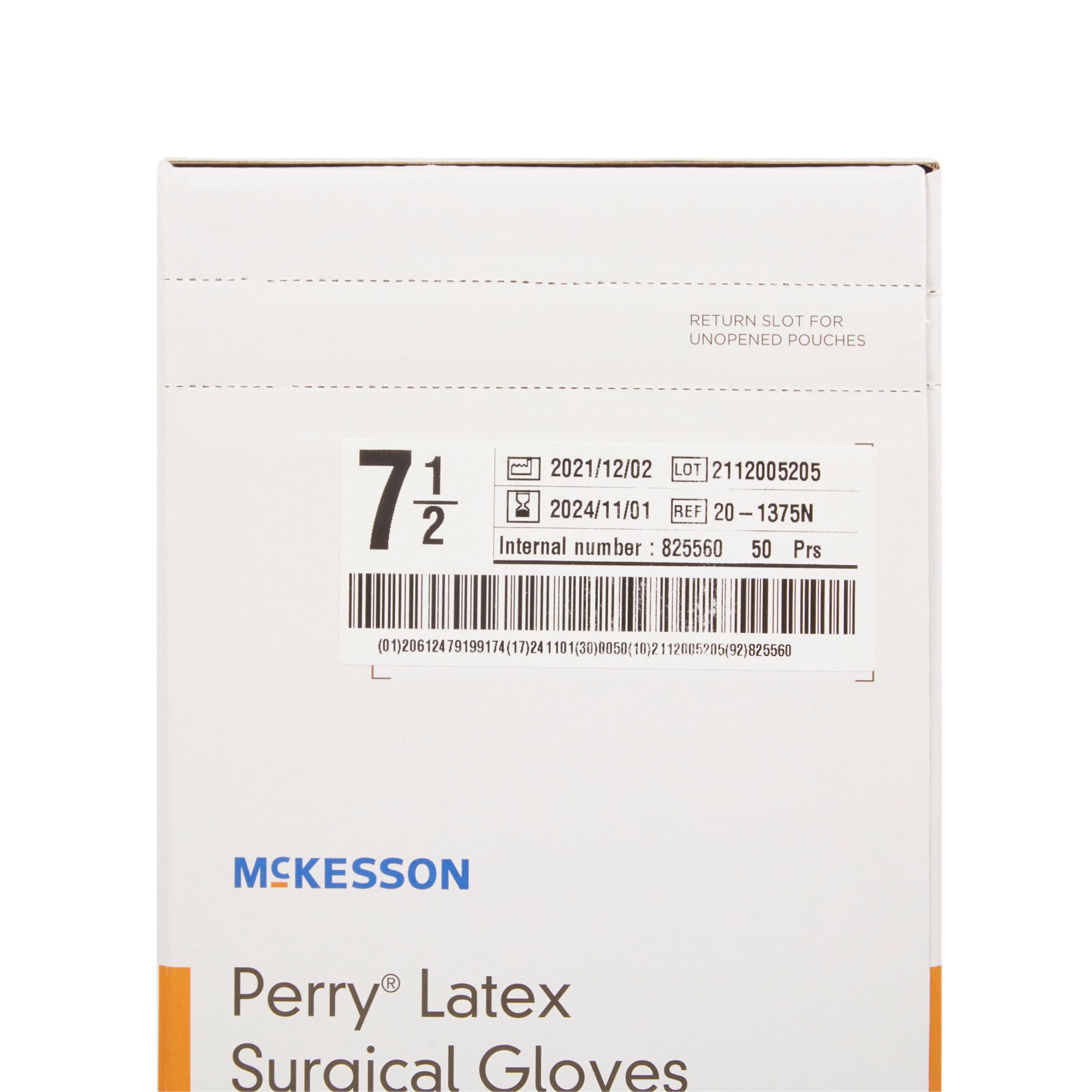 McKesson Brand 20-1375N - McKesson Perry® Latex Surgical Glove, Size 7.5, Brown - 50/Box, 200/Case