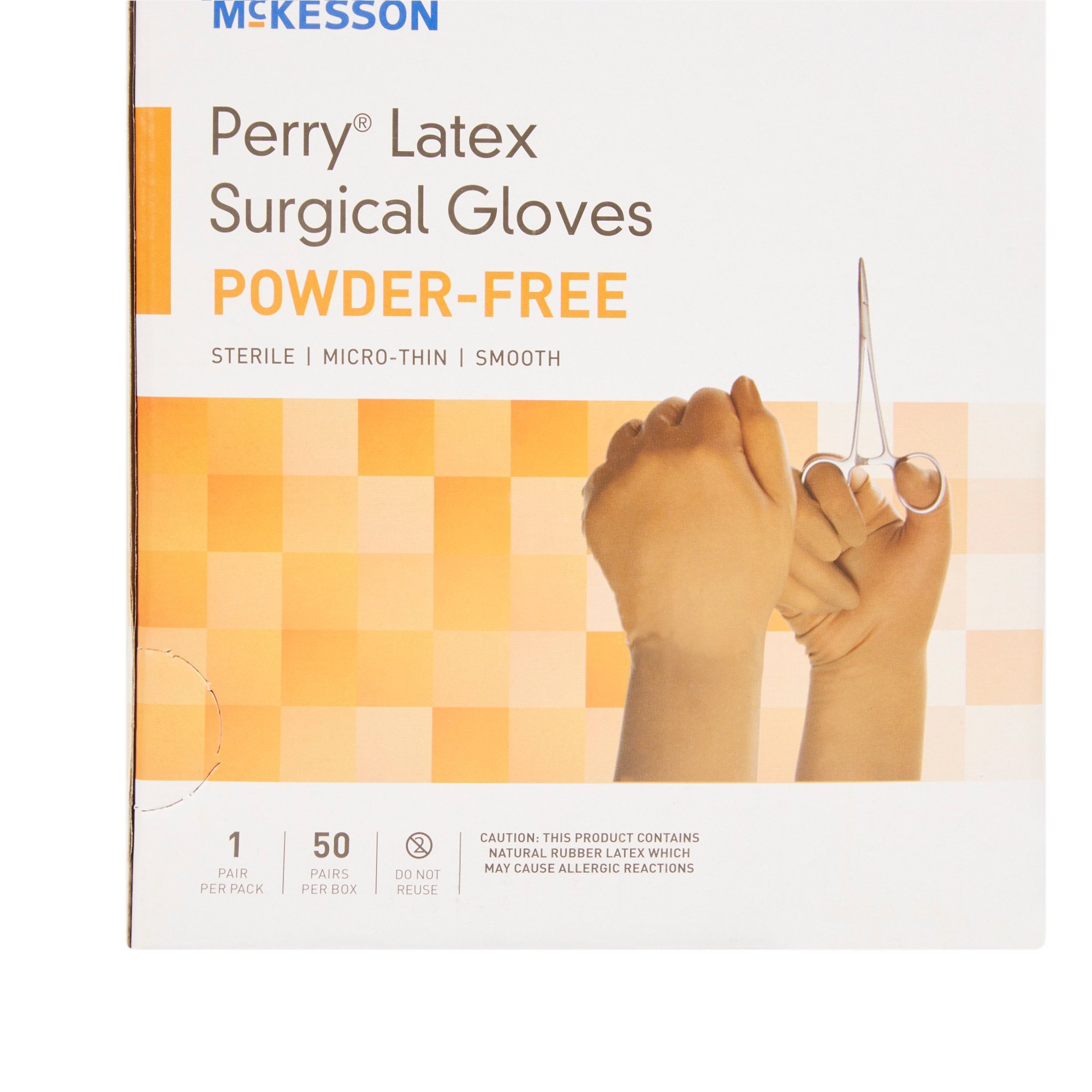 McKesson Brand 20-1375N - McKesson Perry® Latex Surgical Glove, Size 7.5, Brown - 50/Box, 200/Case