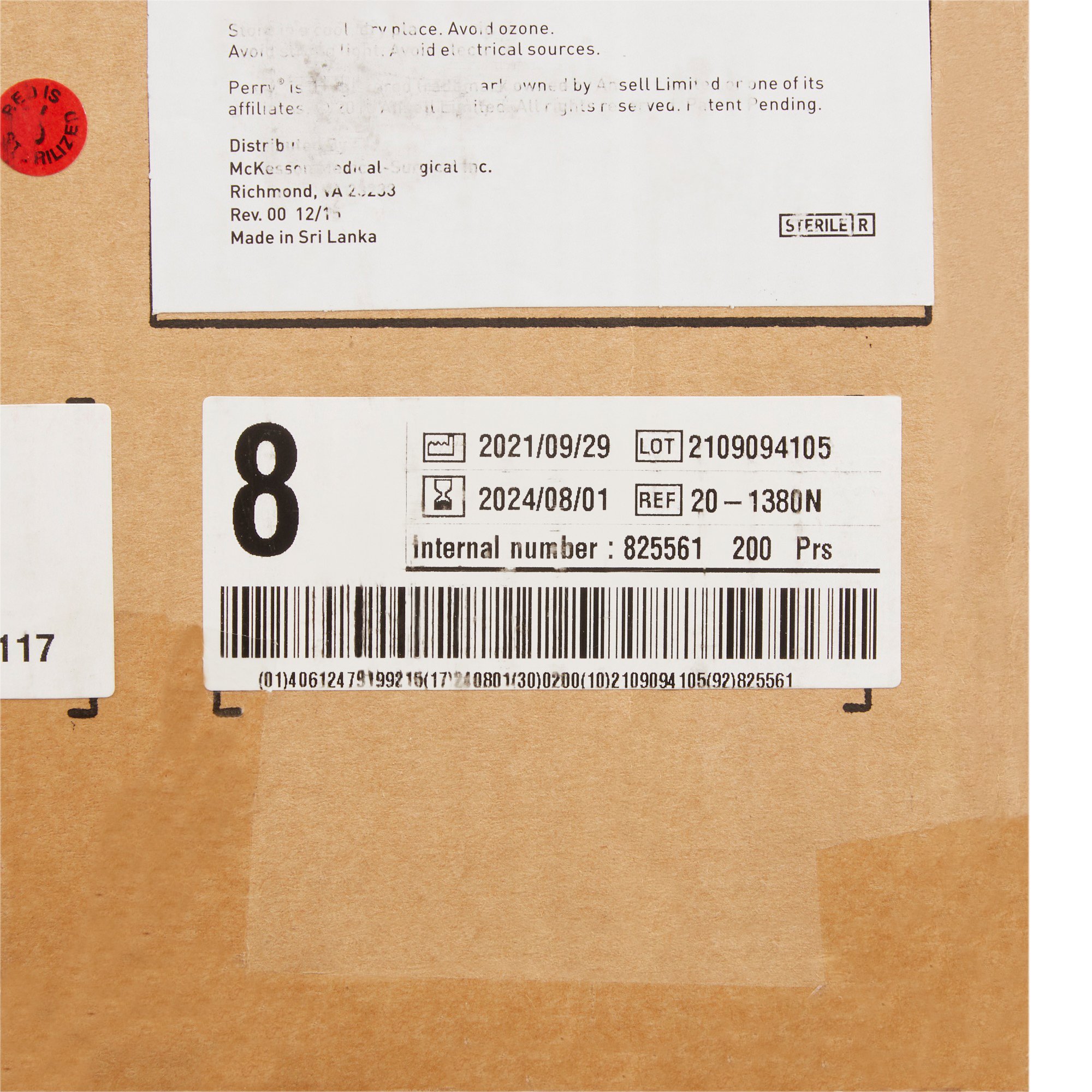 McKesson Brand 20-1380N - McKesson Perry® Latex Surgical Glove, Size 8, Brown - 50/Box, 200/Case