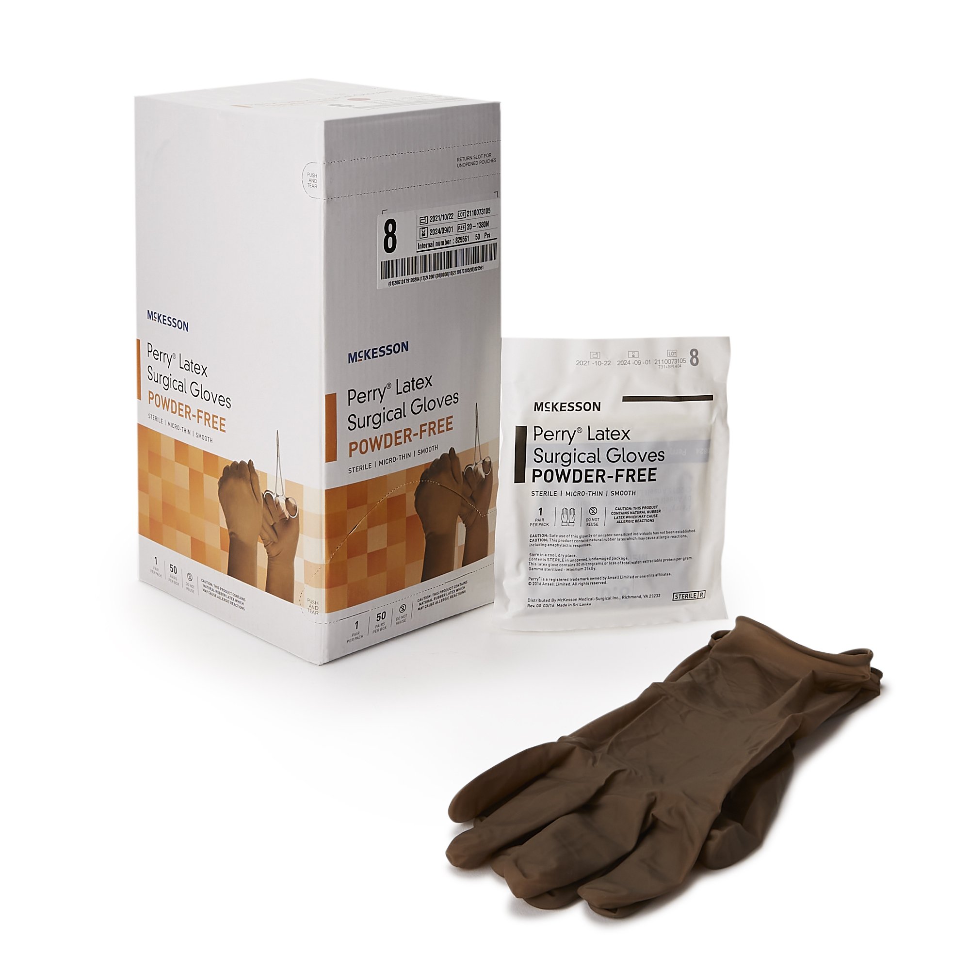 McKesson Brand - 20-1380N McKesson Perry® Latex Surgical Glove