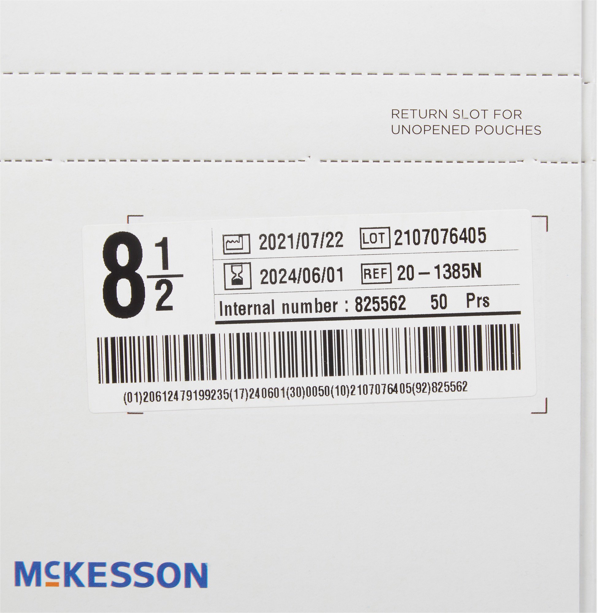 McKesson Brand 20-1385N - McKesson Perry® Latex Surgical Glove, Size 8.5, Brown - 50/Box, 200/Case