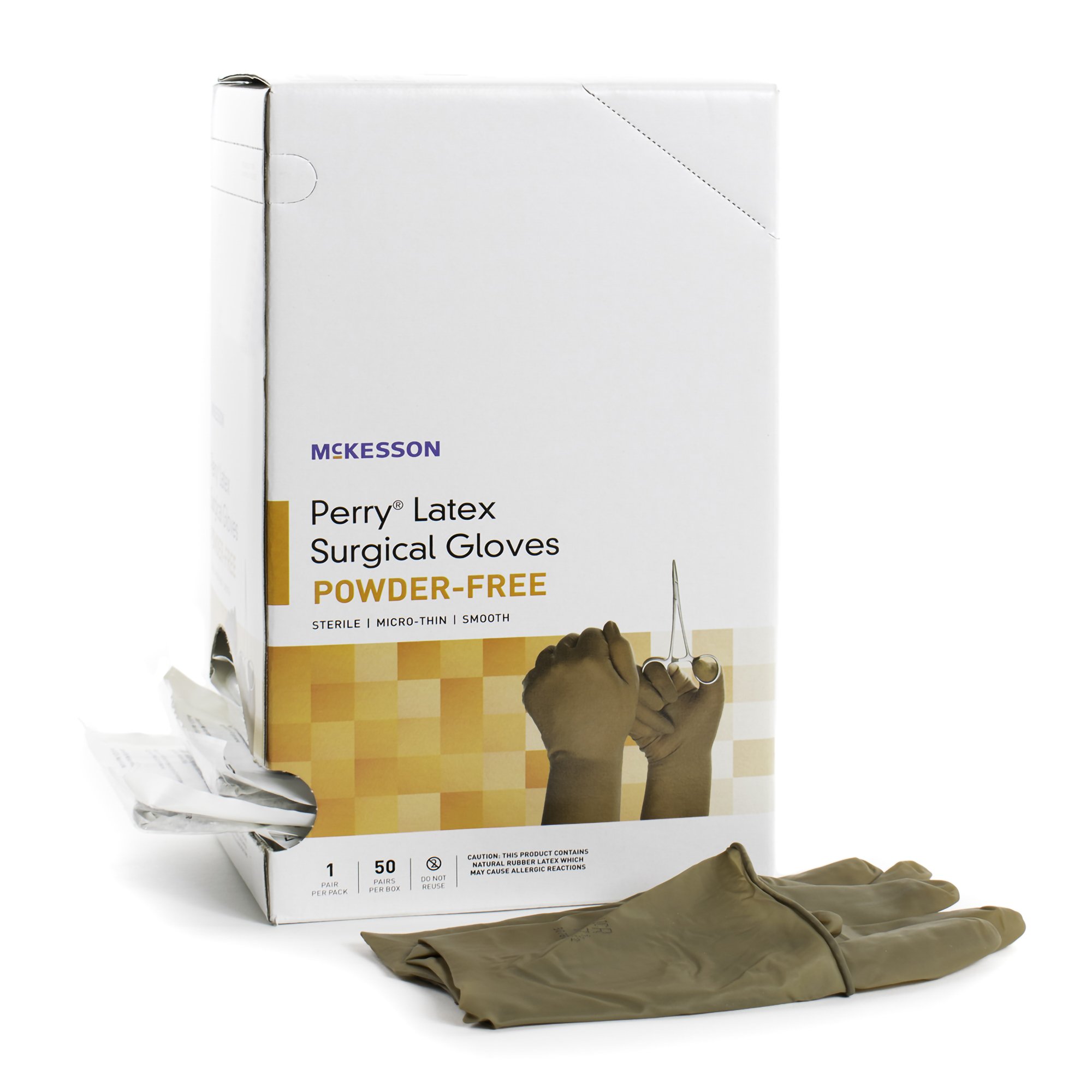 McKesson Brand 20-1390N - McKesson Perry® Latex Surgical Glove, Size 9, Brown - 50/Box, 200/Case