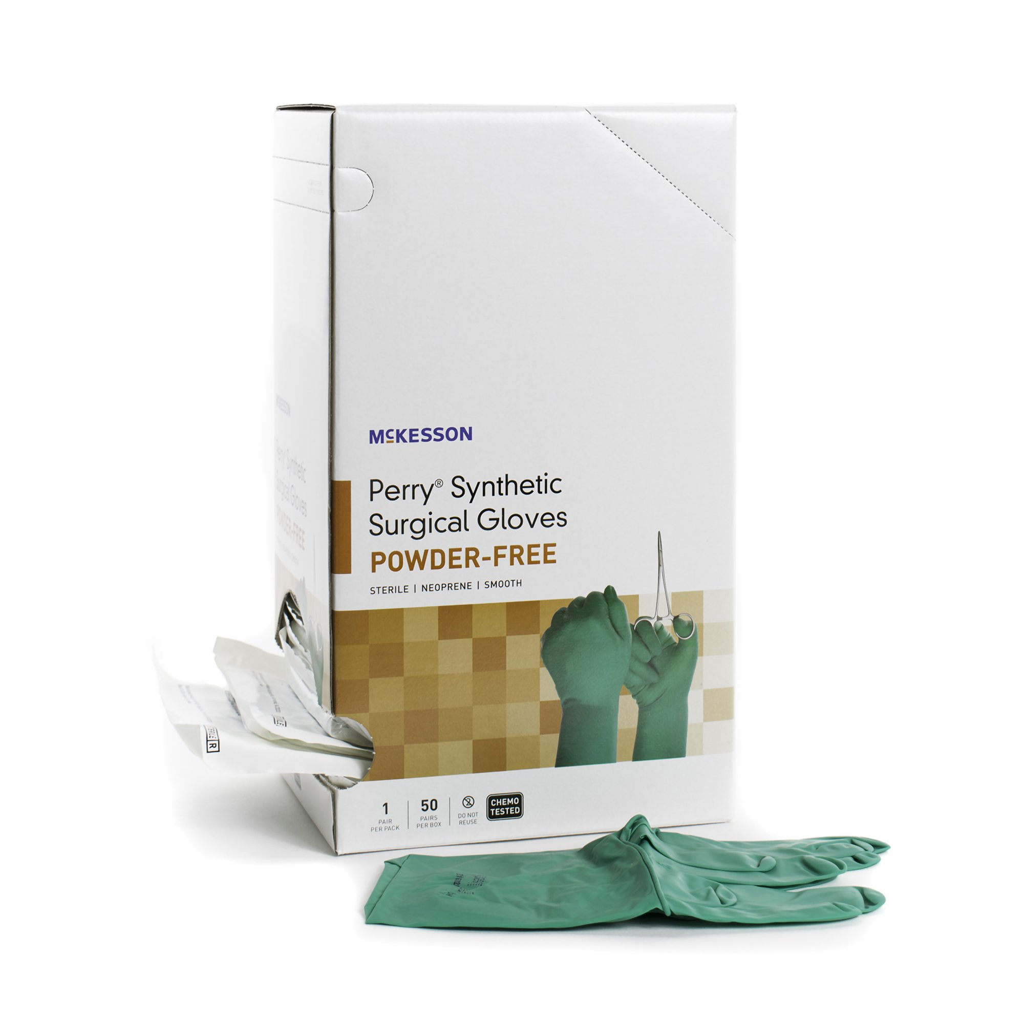 McKesson Brand 20-2555N - McKesson Perry® Performance Plus Polychloroprene Surgical Glove, Size 5.5, Green - 1/Pair, 50/Box, 200/Case
