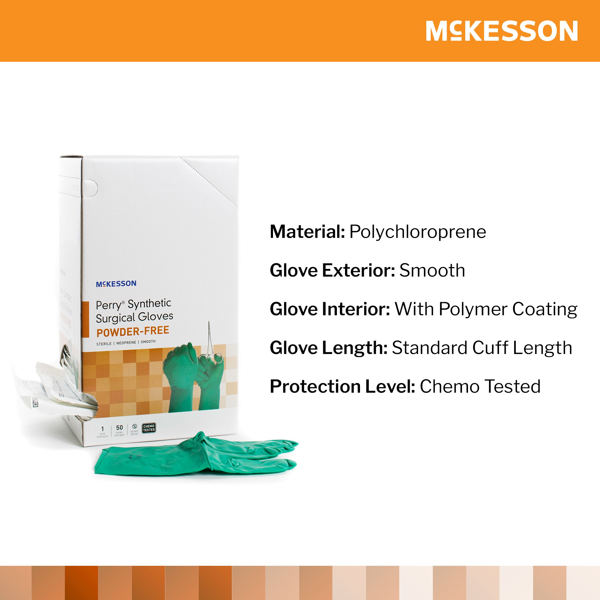 McKesson Brand 20-2590N - McKesson Perry® Performance Plus Polychloroprene Surgical Glove, Size 9, Green - 1/Pair, 50/Box, 200/Case