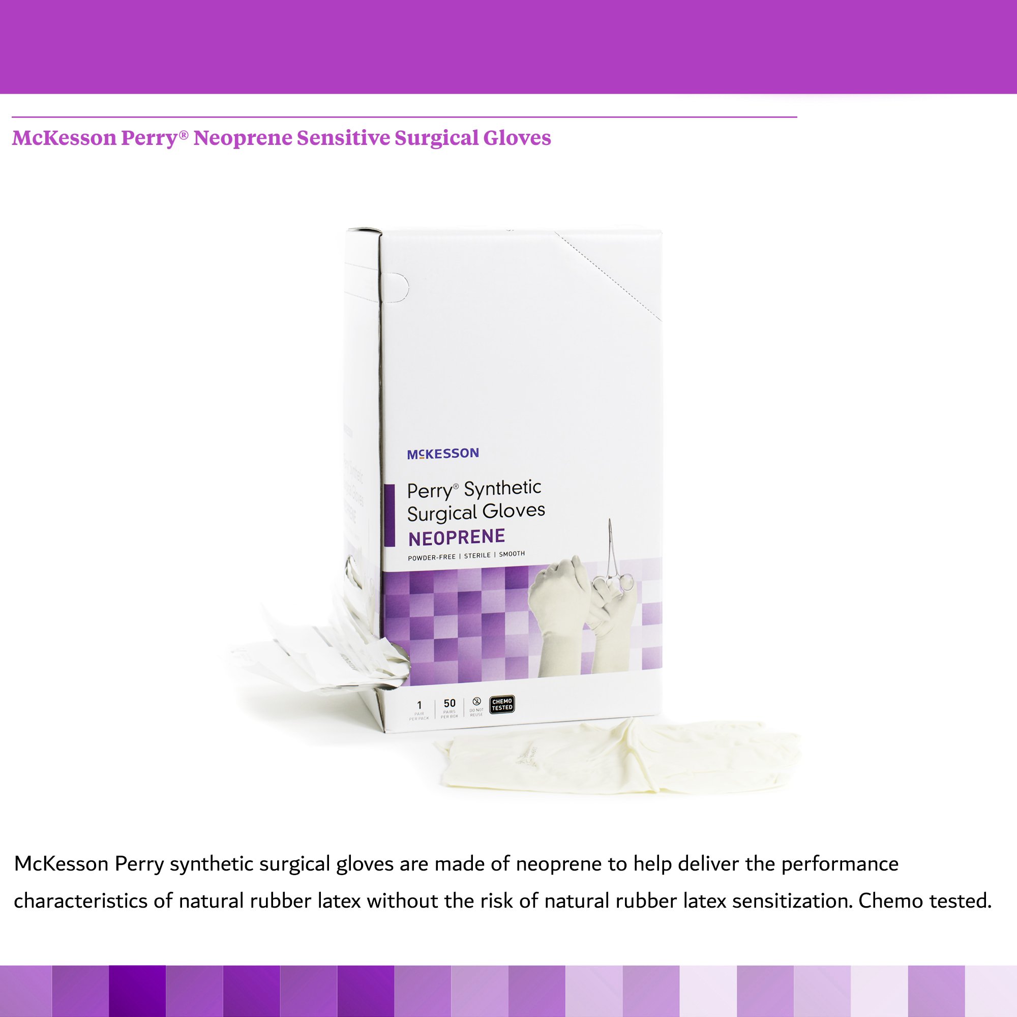 McKesson Brand 20-2655N - McKesson Perry® Polychloroprene Surgical Glove, Size 5.5, Cream - 1/Pair, 50/Box, 200/Case
