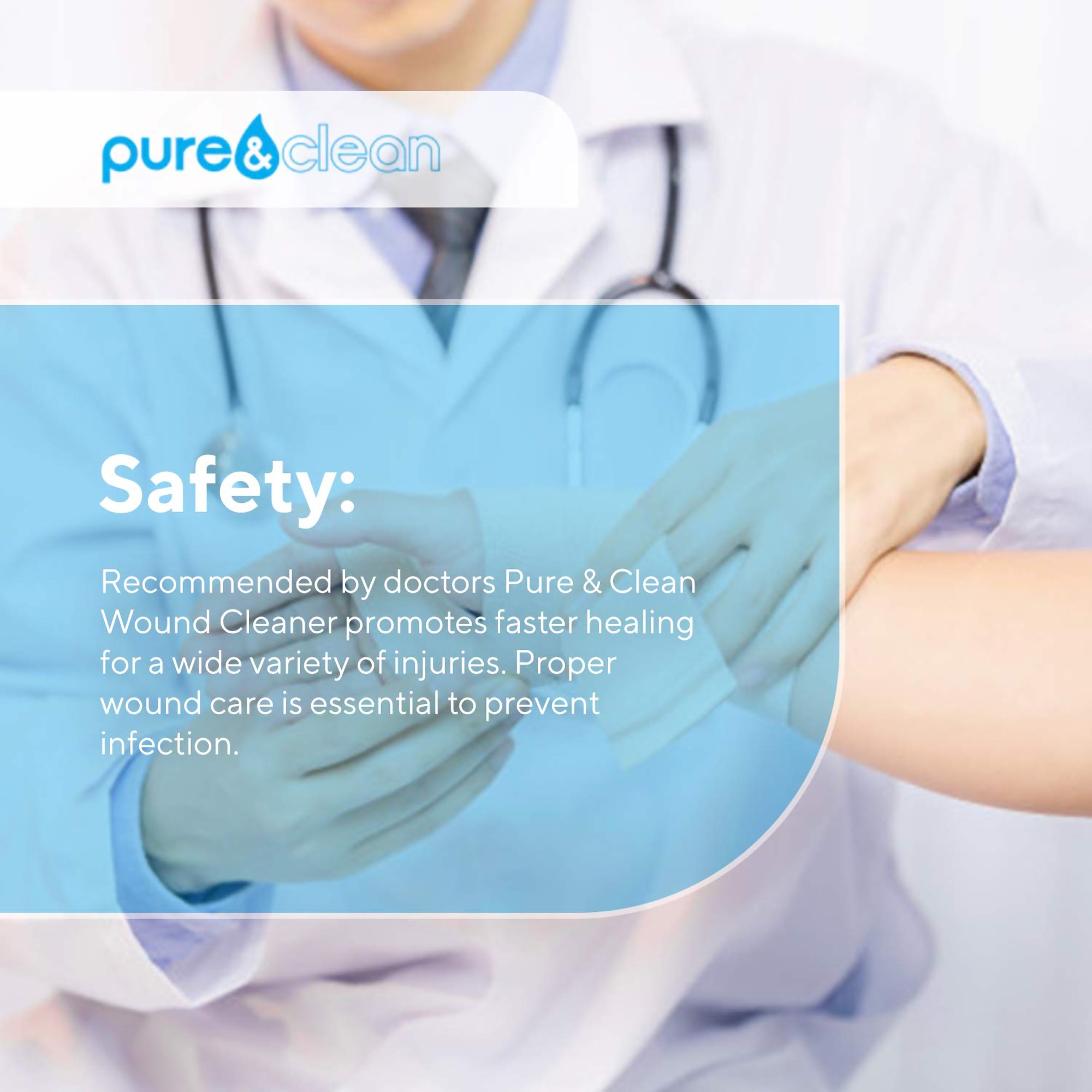 Pure and Clean LLC 852421007027 - Pure & Clean Wound Cleanser, 8-ounce Pump Bottle - 1/Bottle, 12/Box