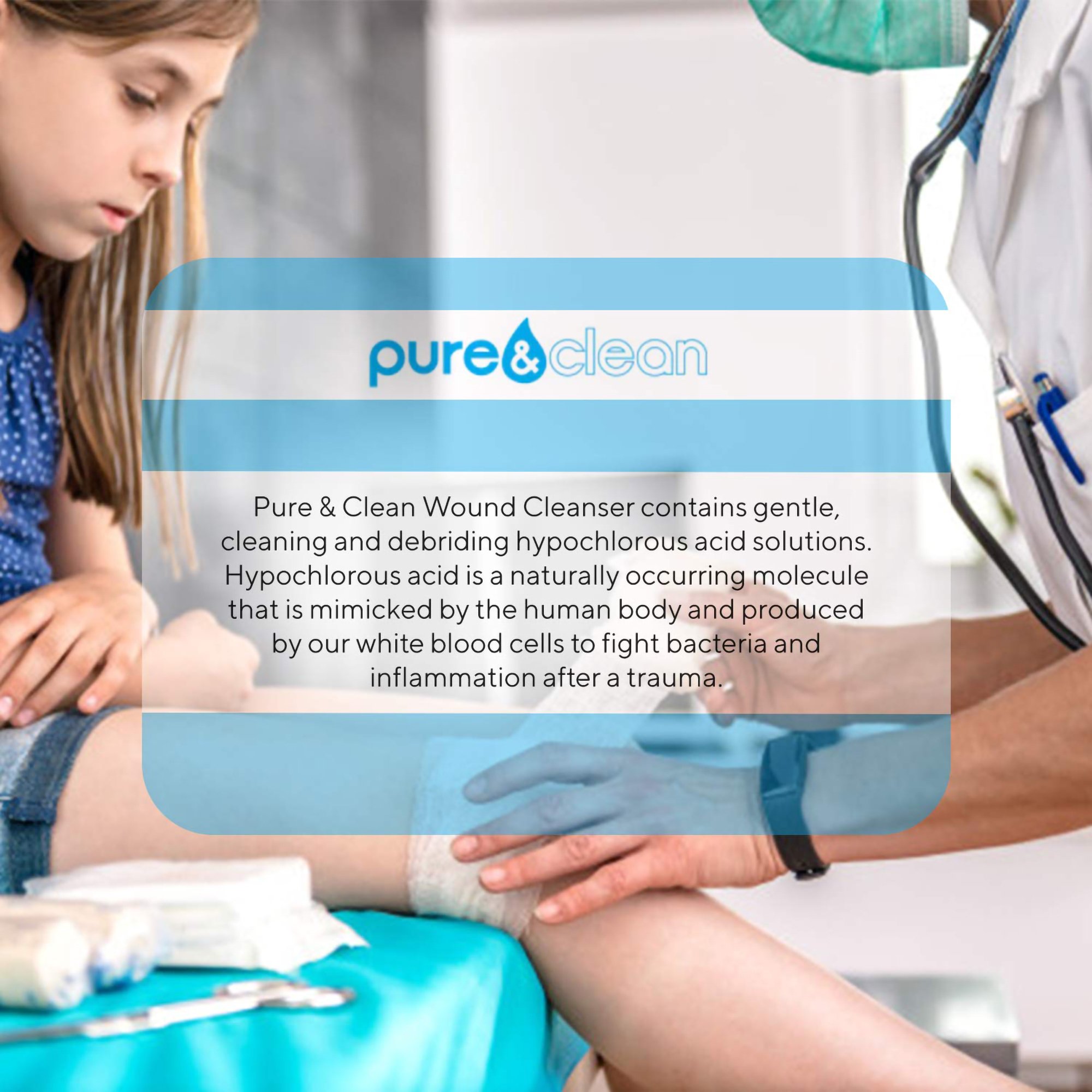 Pure and Clean LLC 852421007027 - Pure & Clean Wound Cleanser, 8-ounce Pump Bottle - 1/Bottle, 12/Box