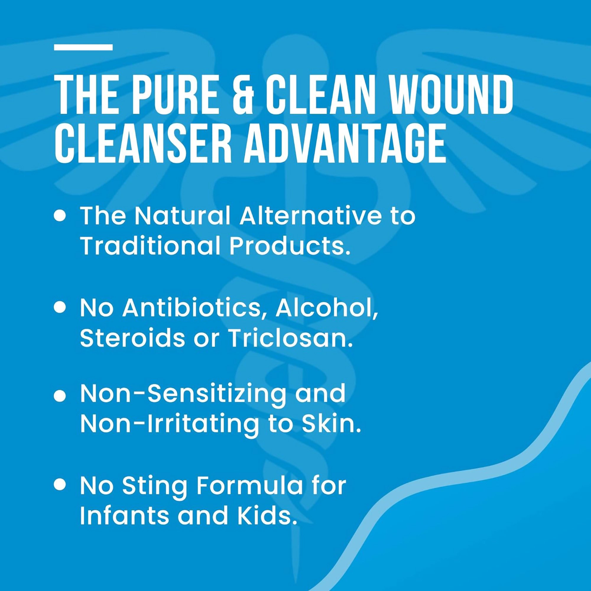 Pure and Clean LLC 852421007027 - Pure & Clean Wound Cleanser, 8-ounce Pump Bottle - 1/Bottle, 12/Box