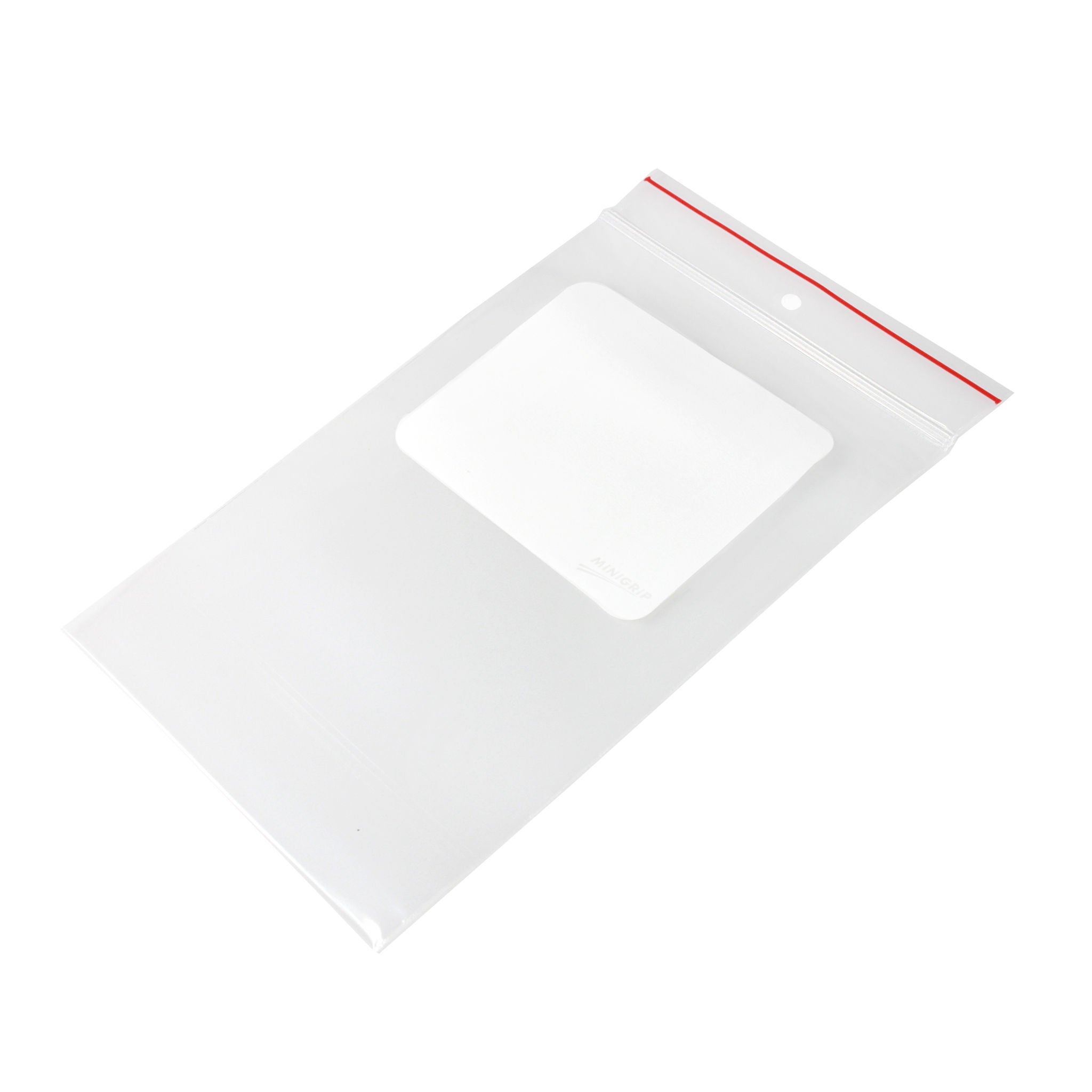 Minigrip - MGRL4WH0609 Reclosable Bag Minigrip® Red Line™ 6 X 9 Inch Plastic Clear / White Block Zipper Closure