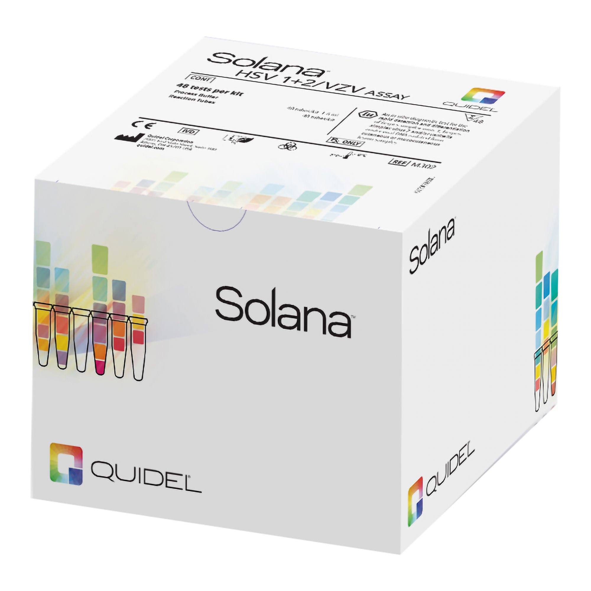 Quidel - M302 Sexual Health Test Kit Solana® HSV 1+2 / VZV Herpes Simplex Virus / Varicella-Zoster Virus 48 Tests CLIA Non-Waived