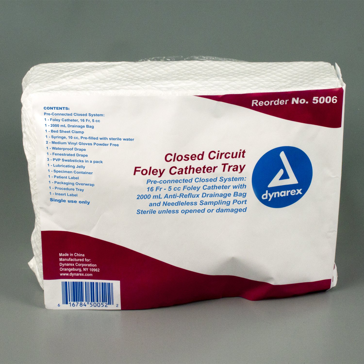 Dynarex 5006 - Dynarex® Closed Circuit Catheter Tray - 1/Each, 10/Case
