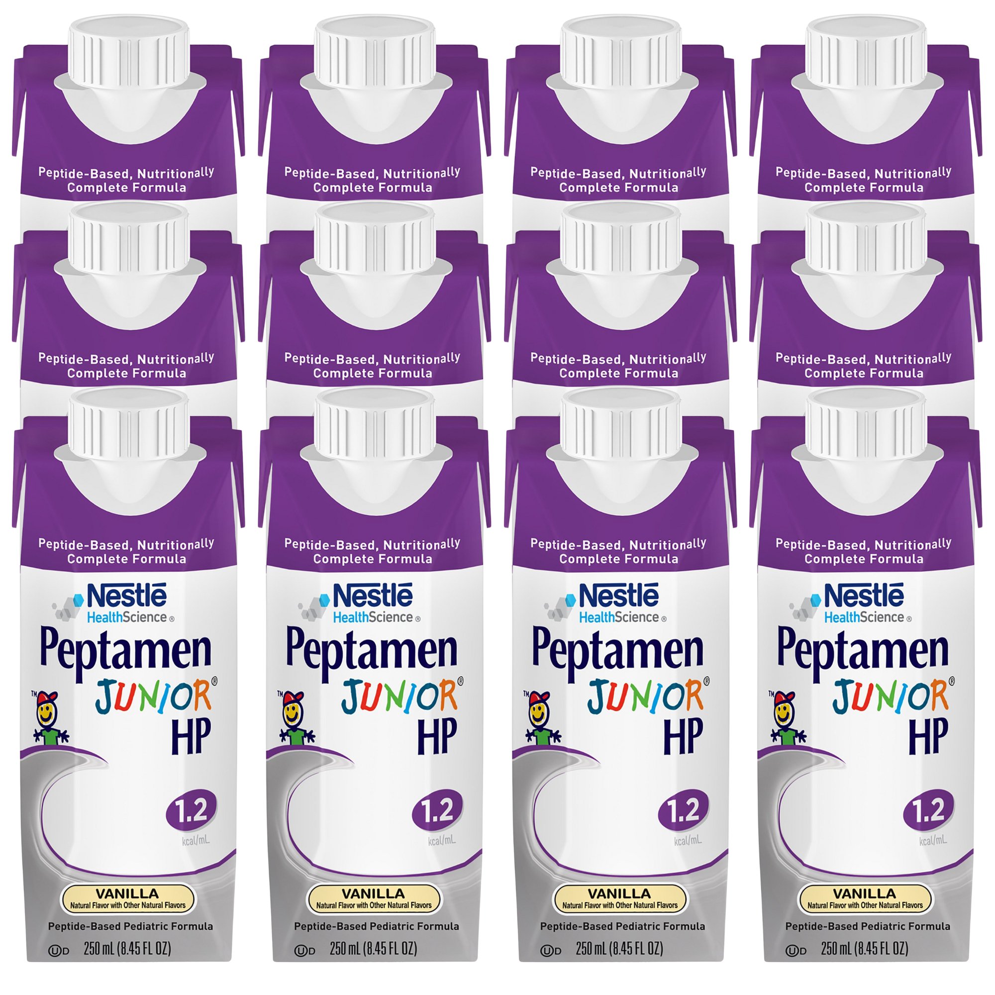Nestle Healthcare Nutrition 00043900544588 - Peptamen Junior® HP Peptide-Based Pediatric Formula, Vanilla, 8.45-ounce carton - 1/Each, 24/Case