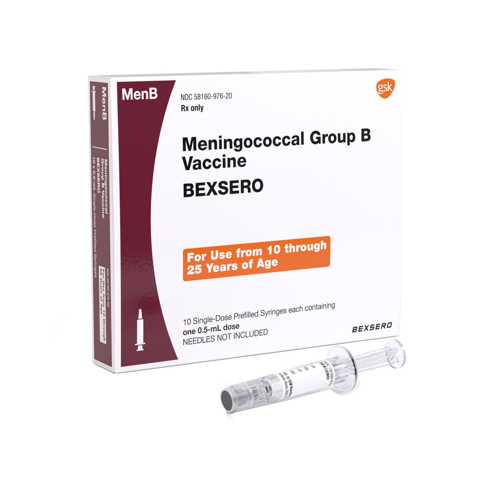 Glaxo Smith Kline - 58160097620 Bexsero® Meningococcal Group B Vaccine 50 mcg - 50 mcg / 0.5 mL Injection 0.5 mL
