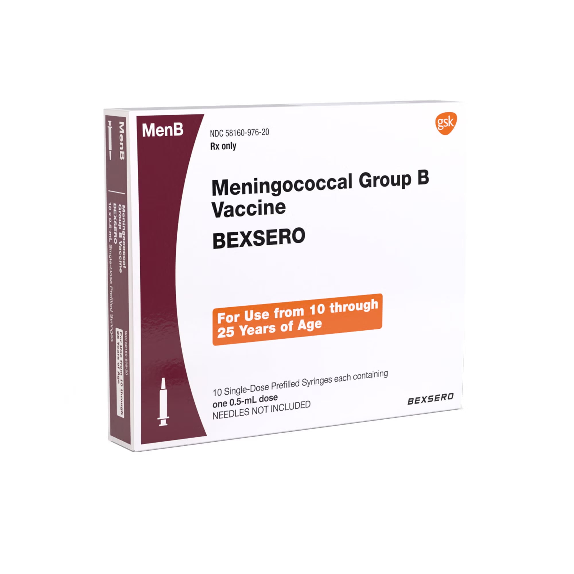 Glaxo Smith Kline - 58160097620 Bexsero® Meningococcal Group B Vaccine 50 mcg - 50 mcg / 0.5 mL Injection 0.5 mL