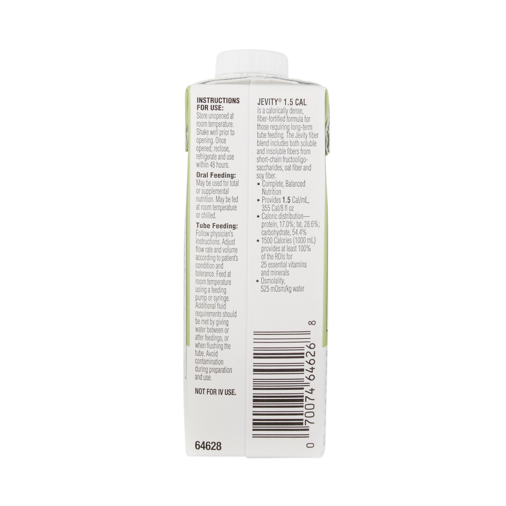 Abbott Nutrition 64628 - Jevity® 1.5 Cal Complete, Balanced Nutrition with Fiber, 8-ounce carton - 1/Each, 24/Case