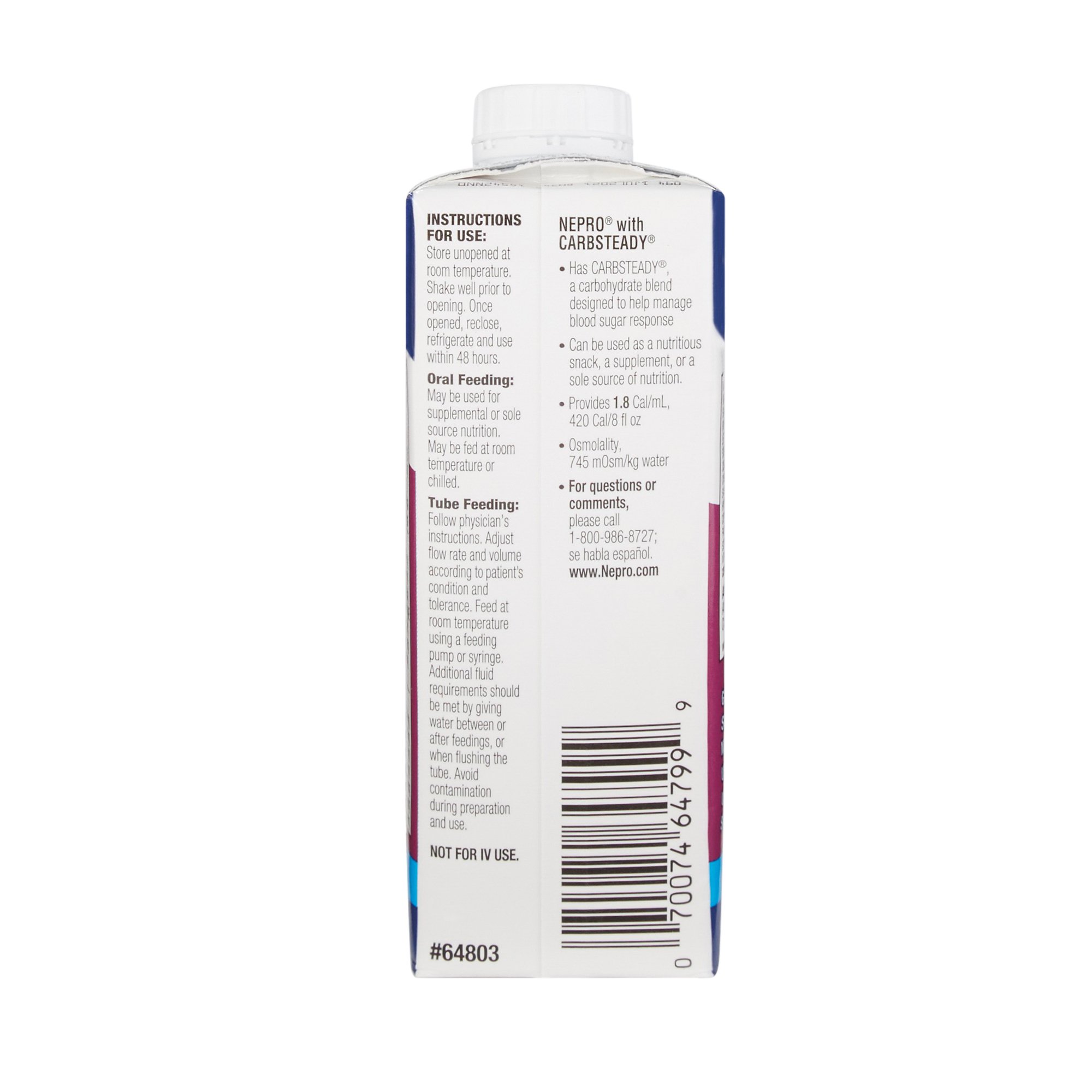 Abbott Nutrition 64803 - Nepro® with Carbsteady® Vanilla Therapeutic Nutrition for those on Dialysis - 1/Each, 24/Case