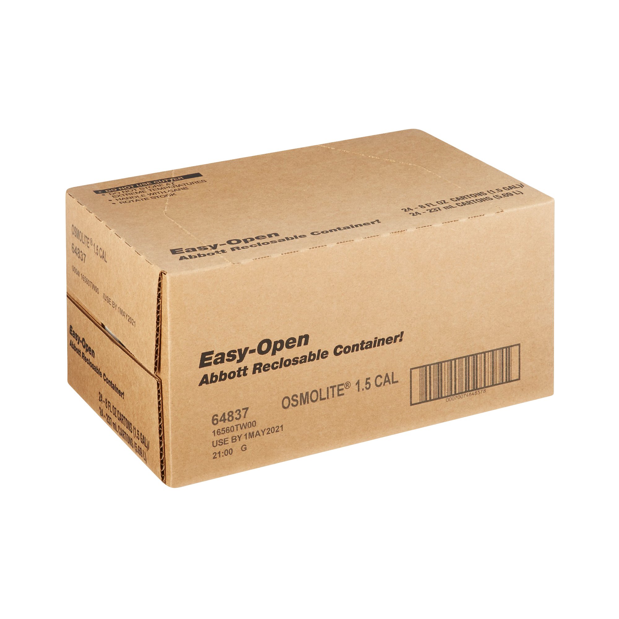 Abbott Nutrition 64837 - Osmolite 1.5 Cal Nutrition, Tube-Feeding, 8-ounce carton - 1/Each, 24/Case