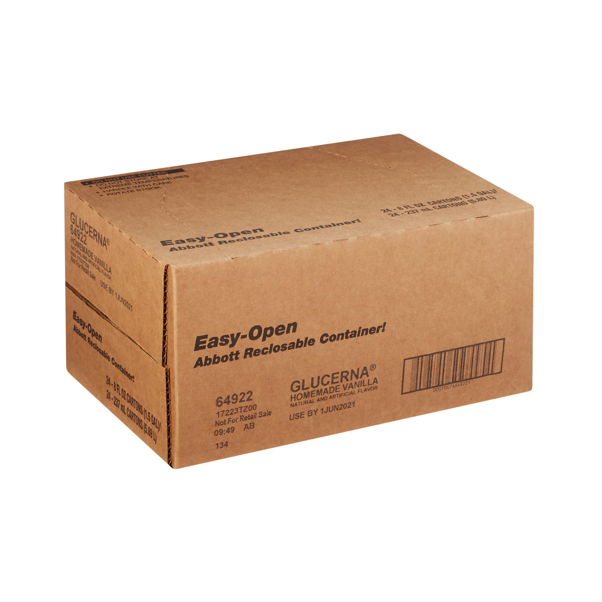Abbott Nutrition 64922 - Glucerna® Vanilla Therapeutic Nutrition Shake, 8-ounce carton - 1/Each, 24/Case