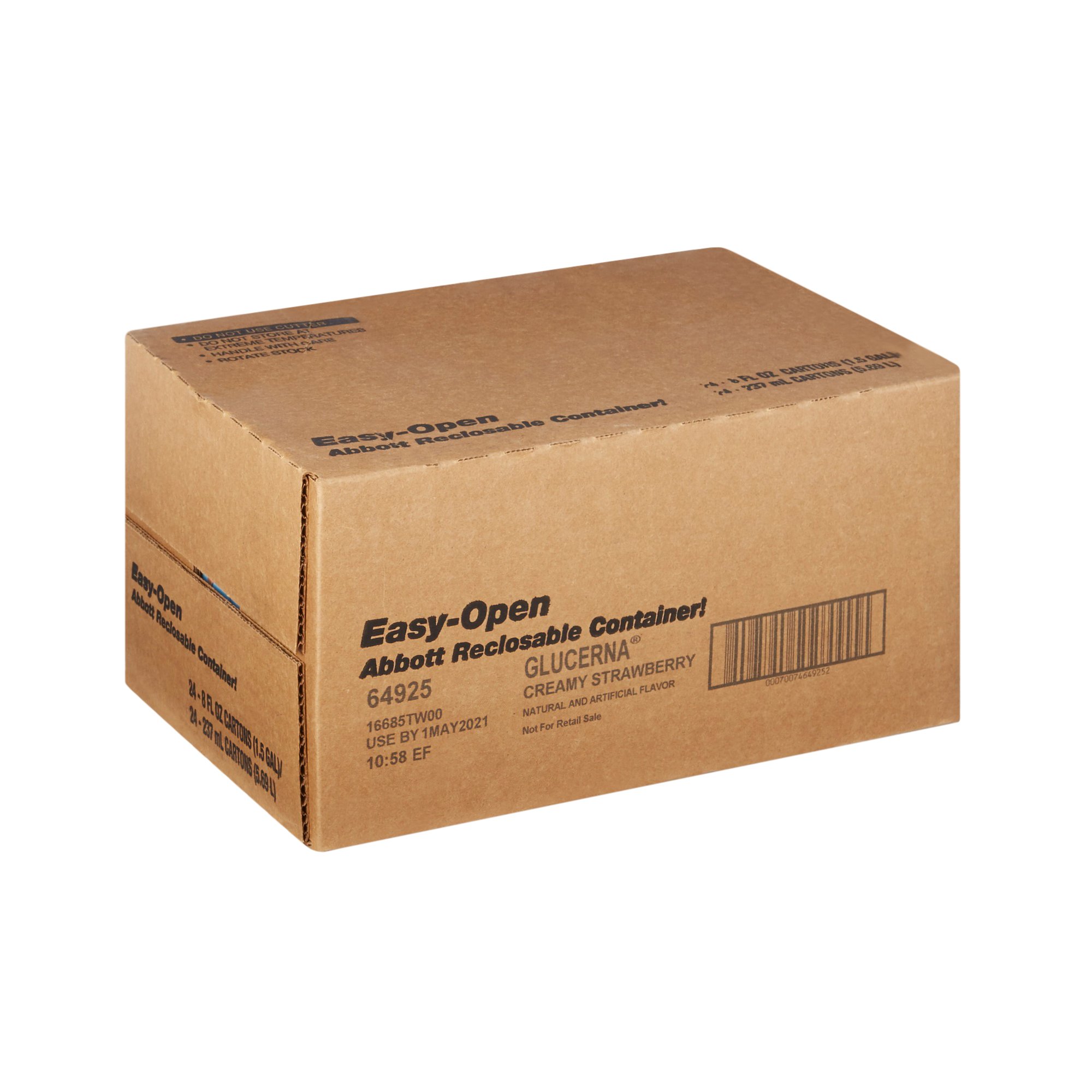 Abbott Nutrition 64925 - Glucerna® Strawberry Therapeutic Nutrition Shake, 8-ounce carton - 1/Each, 24/Case
