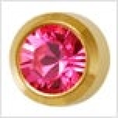 Medisystem - 2049P Ear Piercing Stud MediStuds® 24K Gold Plated Stainless Steel Rose October Birthstone Bezel Mount