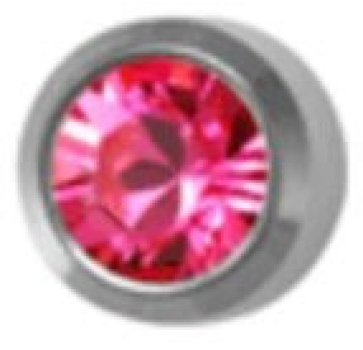 Medisystem - 3049P Ear Piercing Stud MediStuds® Surgical Stainless Steel Rose October Birthstone Bezel Mount