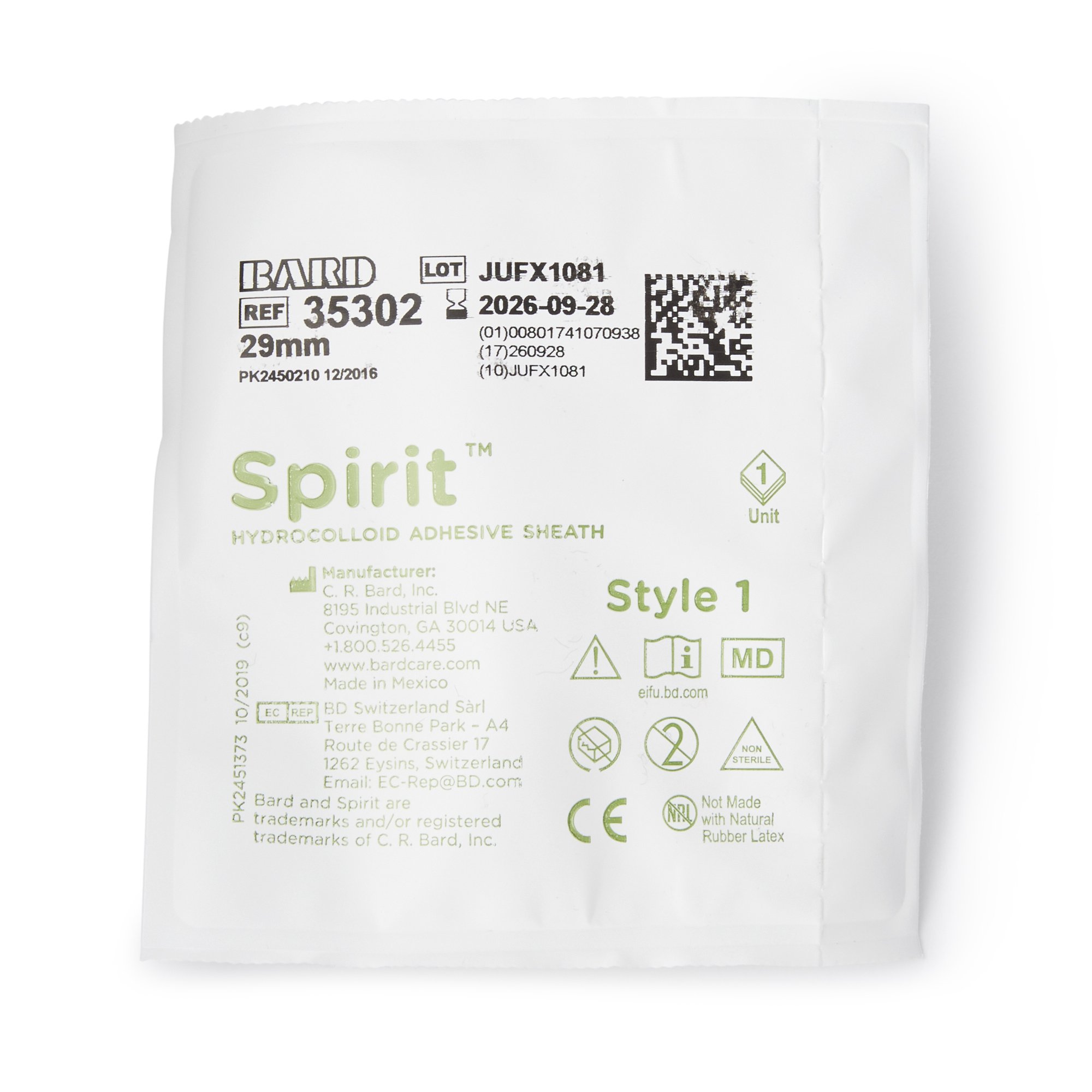 Spirit1 Male External Catheter 35302 by Bard