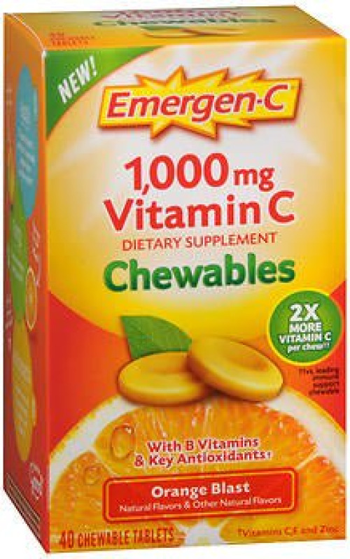 Glaxo Consumer Products - 76314032450 Emergen-C Vitamin C 1000 mg Chewables Tablets Orange Blast