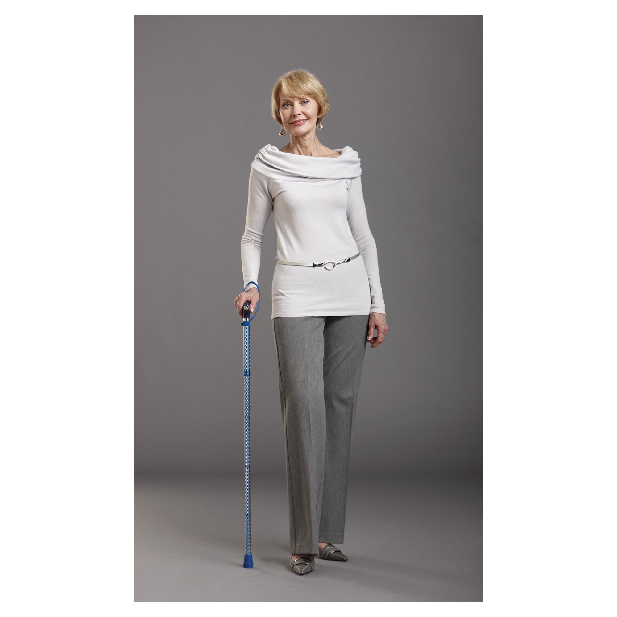 Mabis Healthcare 502-2000-5200 - Switch Sticks® Folding Cane, Azure Blue, 32 to 37 Inch Height - 1/Each