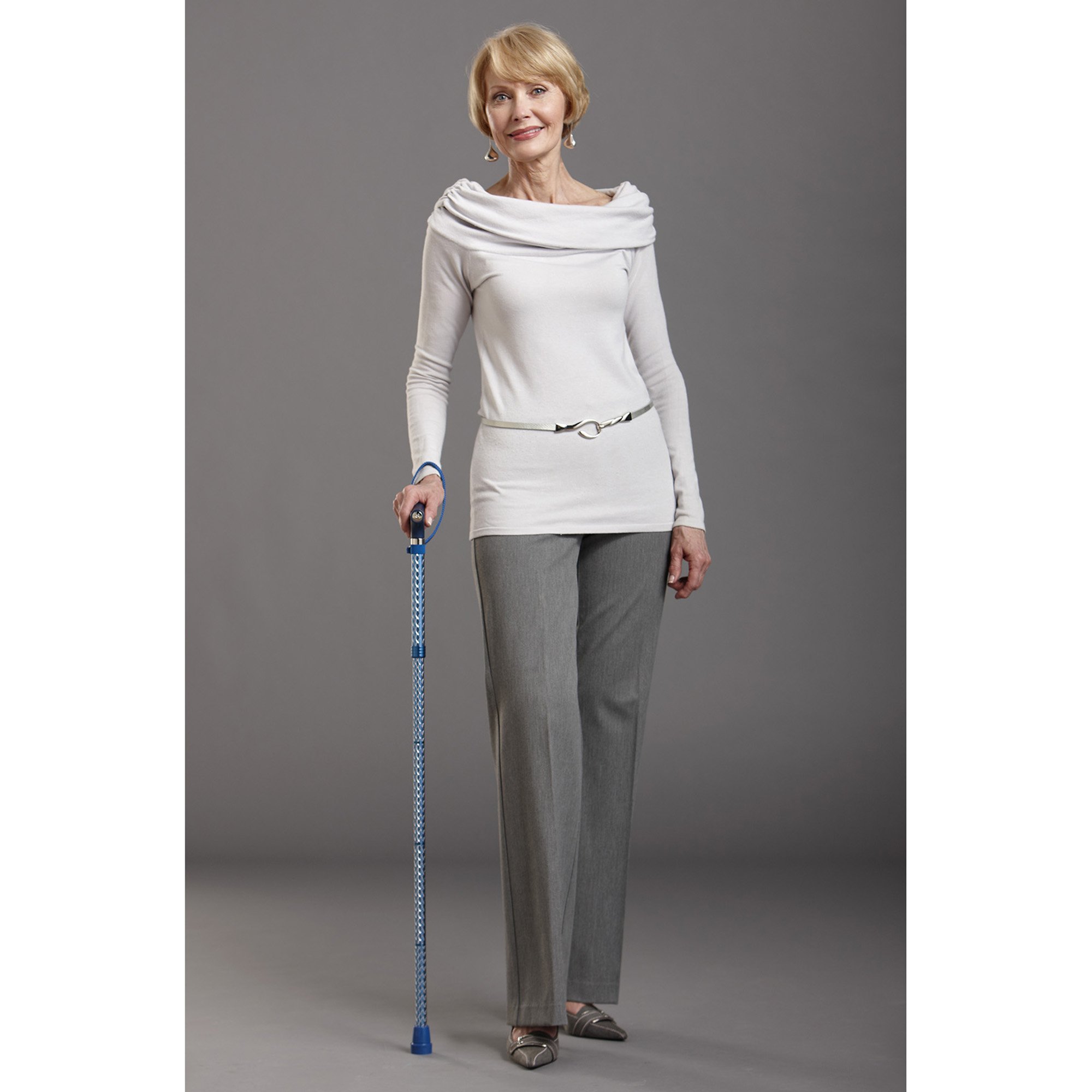 Mabis Healthcare 502-2000-5200 - Switch Sticks® Folding Cane, Azure Blue, 32 to 37 Inch Height - 1/Each