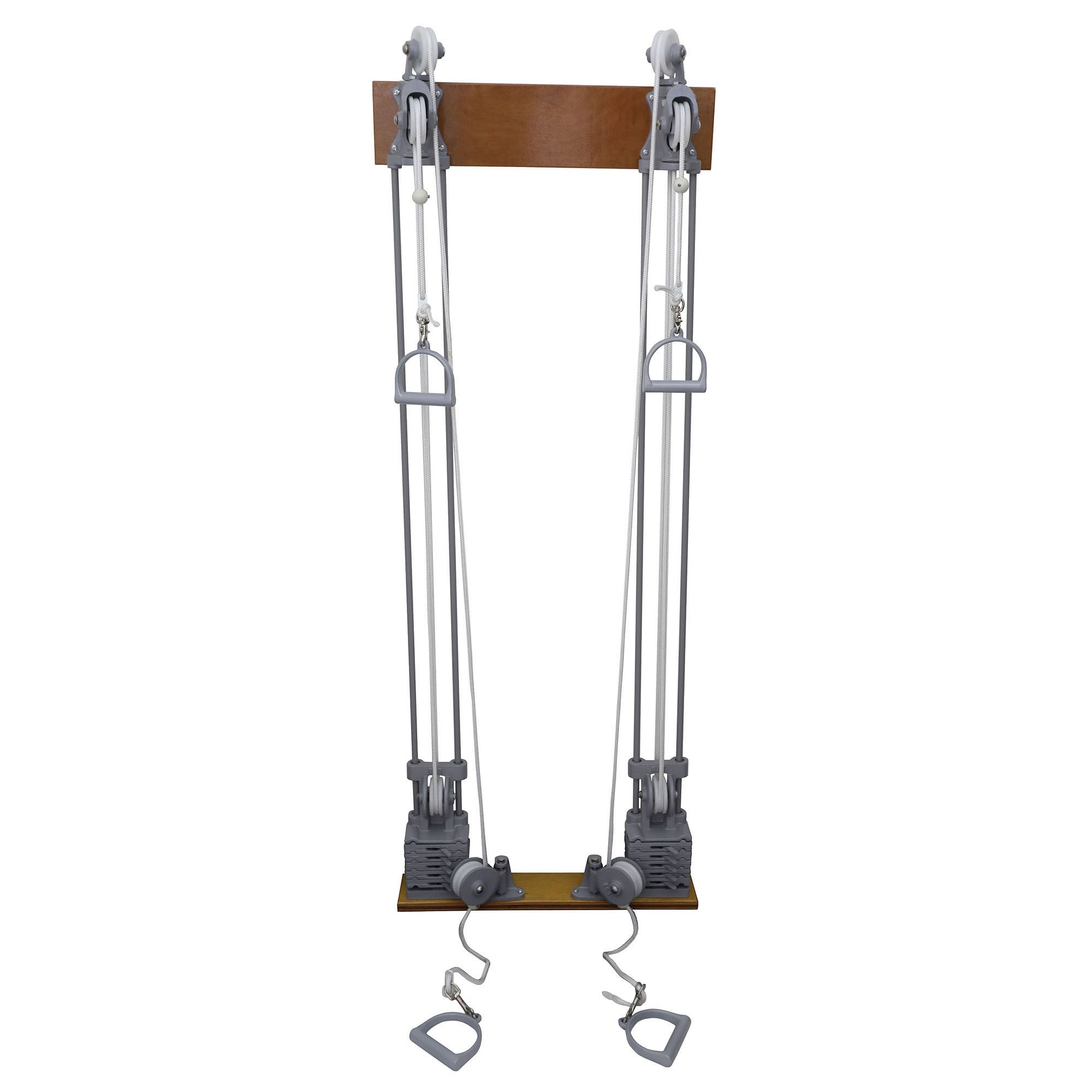 Fabrication Enterprises - 10-0661 Weight Pulley System Chest and Floor Double Tower Pulley / Double Handle / Dual Weight Stack 22 lbs.