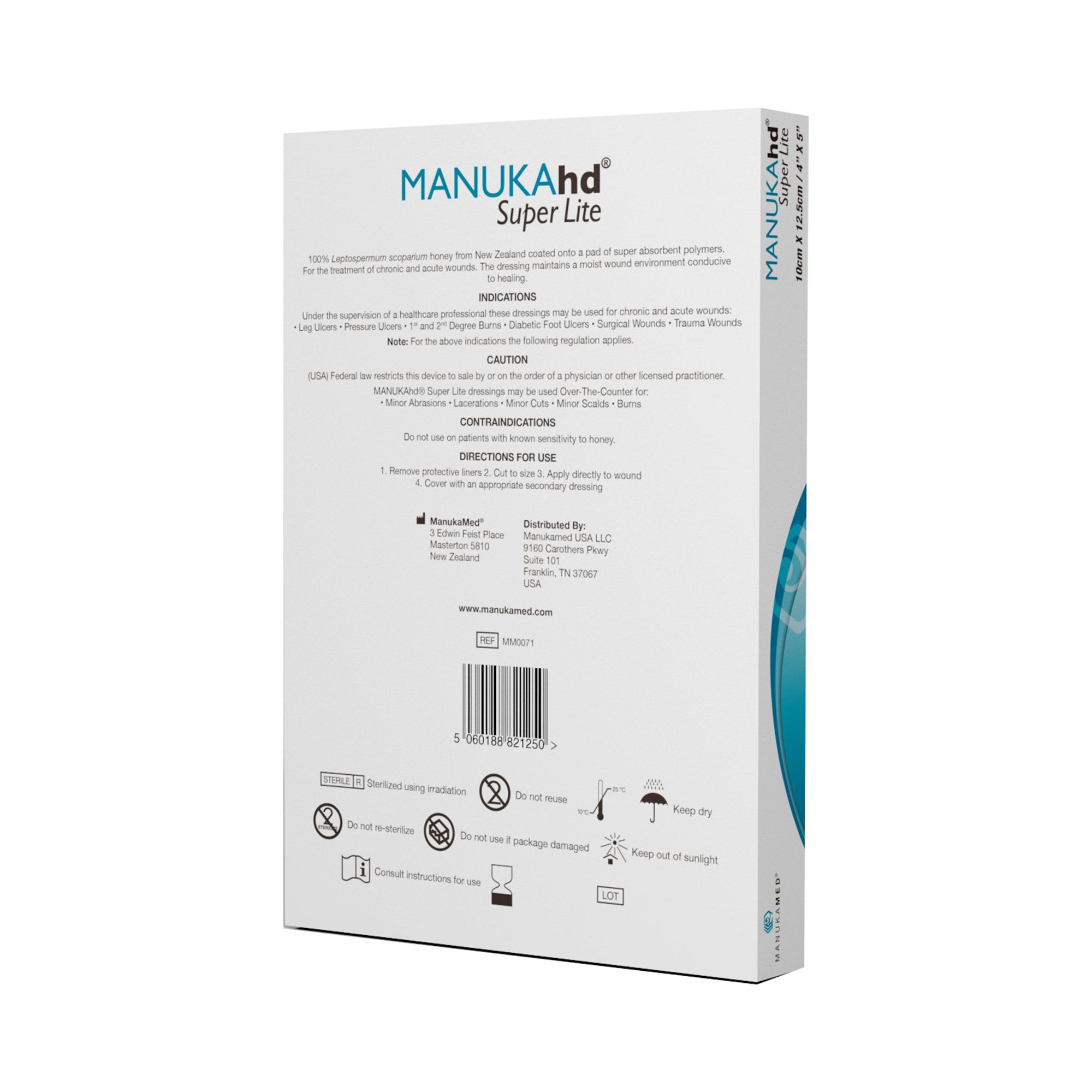 Manukamed MM0071 - MANUKAhd® Super Lite Honey Impregnated Wound Dressing, 4 x 5 Inch - 1/Each, 10/Box