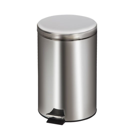 Clinton Industries - TR-20S Trash Can 20 Quart / 5 gal. Silver Stainless Steel Round