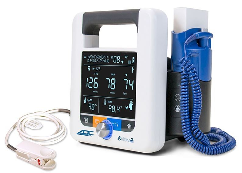 American Diagnostic Corp - 9005BPSMTO Vital Signs Monitor Adview™ Spot Check NIBP, SpO2, Temperature AC Power / Battery Operated