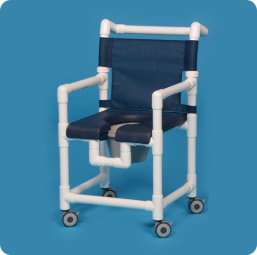 IPU - SC717N Shower Chair ipu® Fixed Arms PVC Frame Mesh Backrest 17-1/4 Inch Seat Width 300 lbs. Weight Capacity