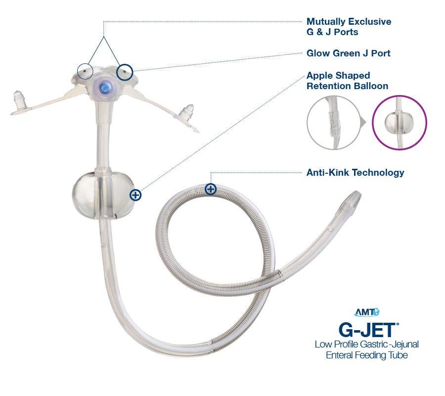 Applied Medical Technology Inc - GJ-1430-45 Low Profile Gastric-Jejunal Enteral Feeding Tube G-JET® 14 Fr. 3.0 / 45 cm Tube Silicone