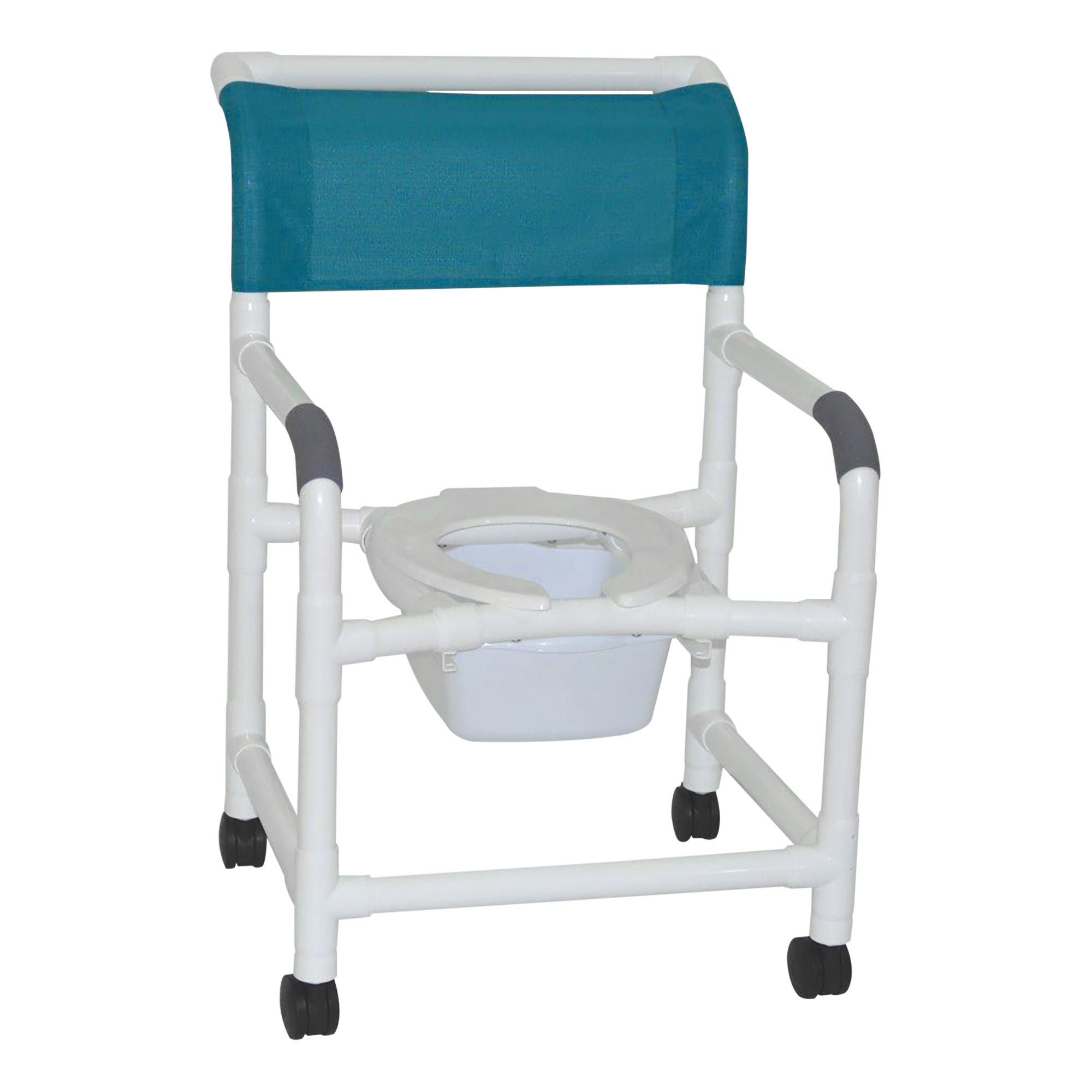 MJM International - 122-3TW-SQ-PAIL Shower Chair 100 Series PVC Frame 22 Inch Seat Width Internal / 26 Inch Seat Width External 300 lbs. Weight Capacity