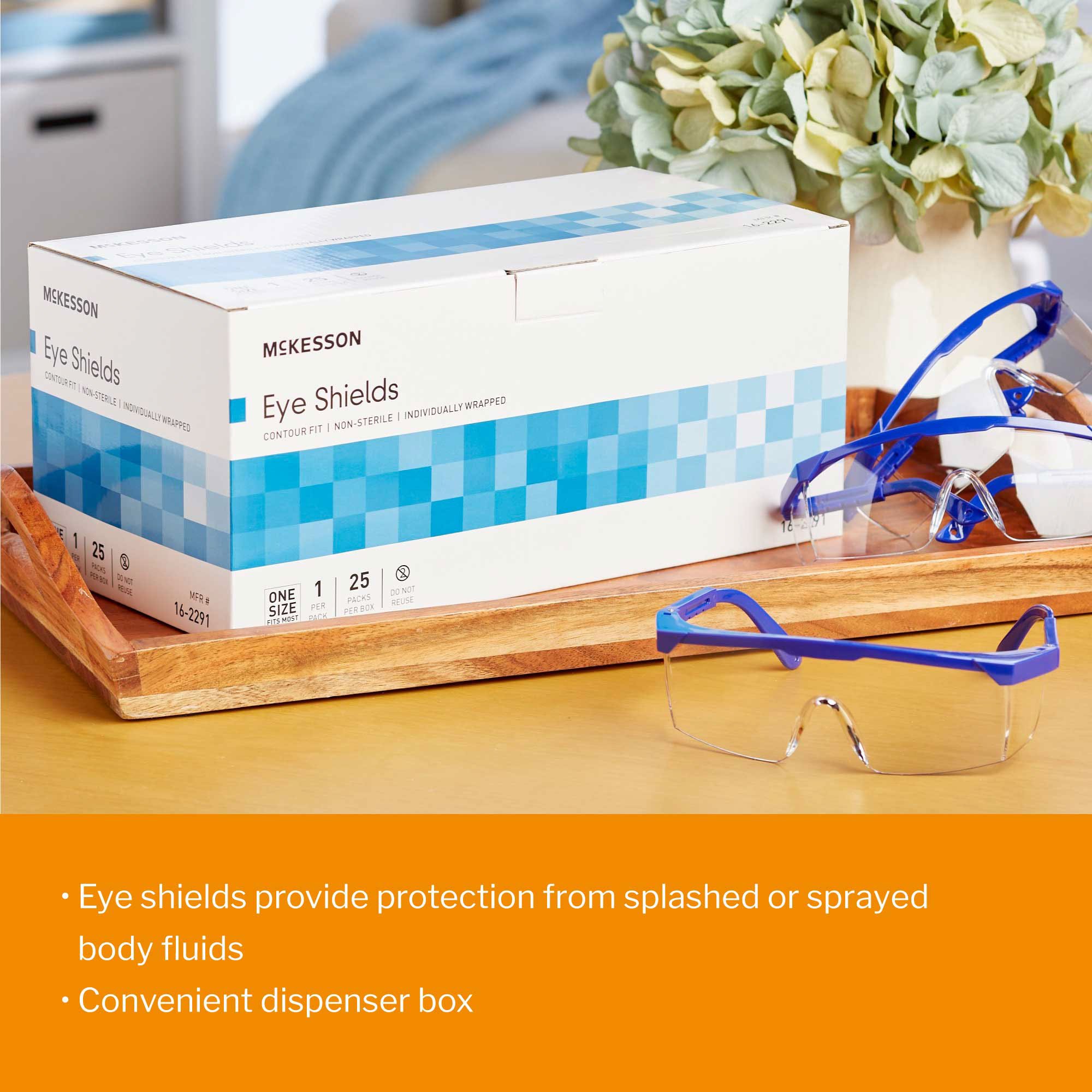 McKesson Brand 16-2291 - McKesson Disposable Protective Goggles/Eye Shields - 1/Each, 25/Box, 100/Case