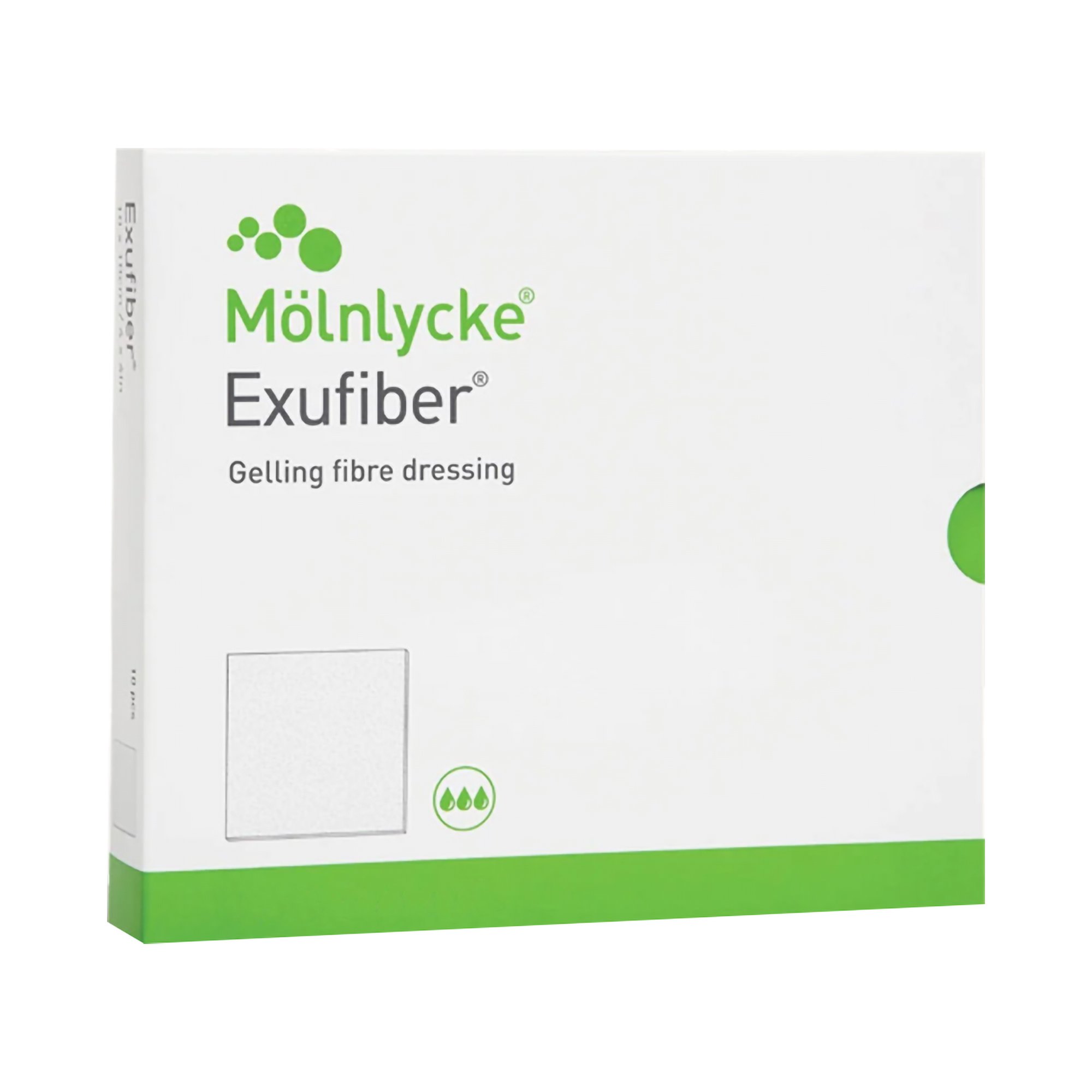 Molnlycke 709900 - Exufiber® Gel Fiber Dressing, 5 x 5 Centimeter - 1/Each, 10/Box, 40/Case