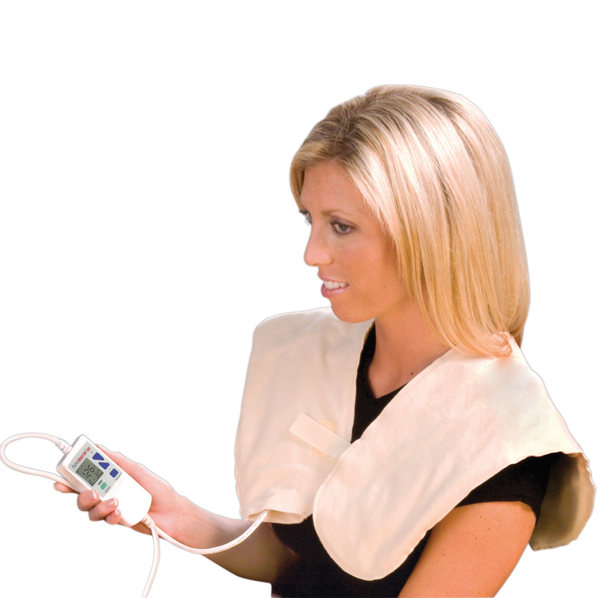 Fabrication Enterprises - 00-1033 Moist Heating Pad Theratherm® Digital Neck / Shoulder One Size Fits Most Flannel Cover Reusable
