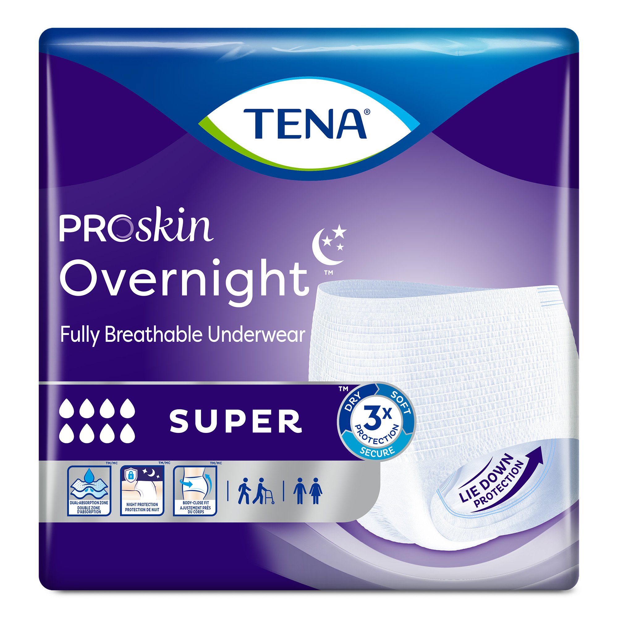 Essity HMS North America Inc - 72235 Tena® ProSkin Overnight™ Super Fully Breathable Underwear