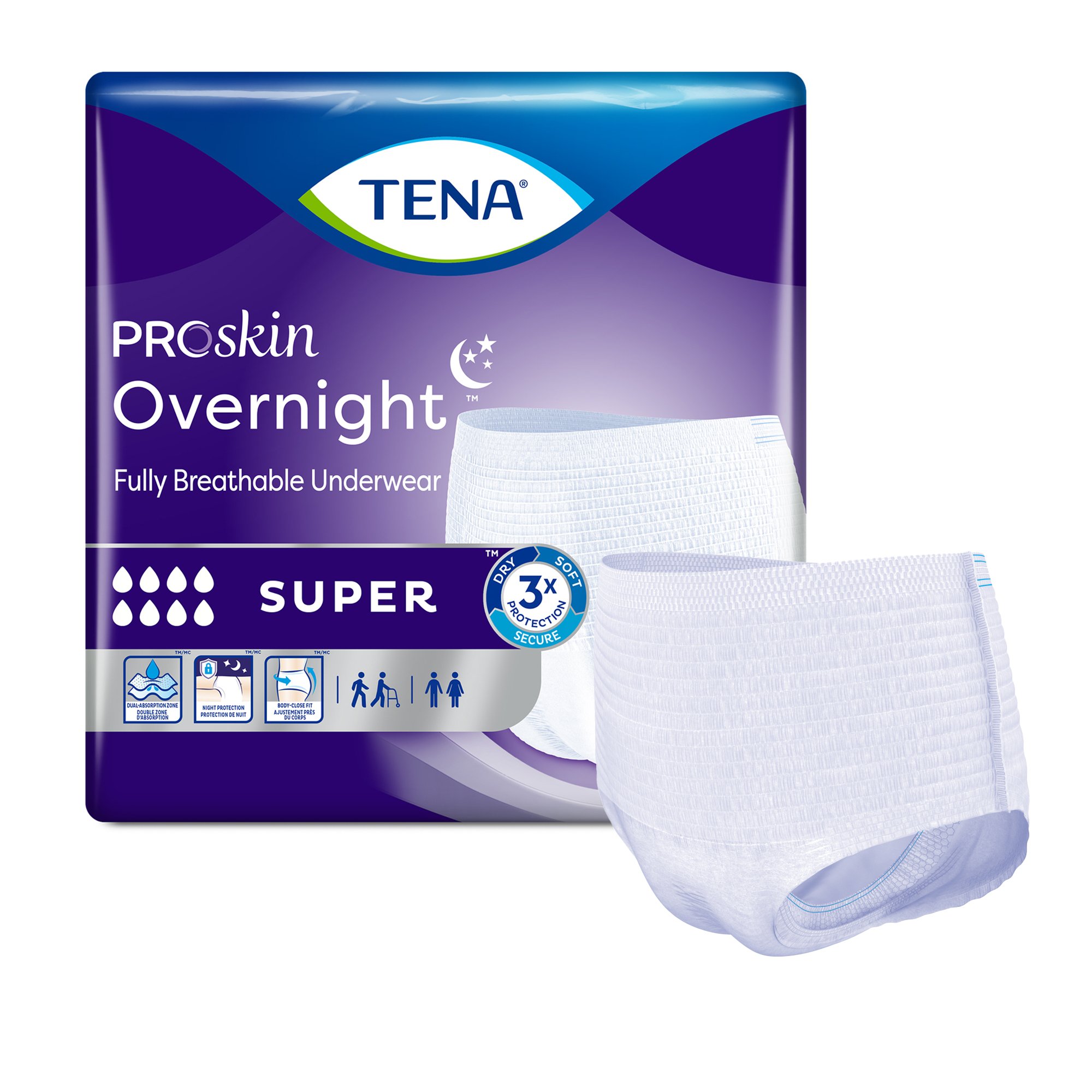 Essity HMS North America Inc - 72325 Tena® ProSkin Overnight™ Super Fully Breathable Underwear