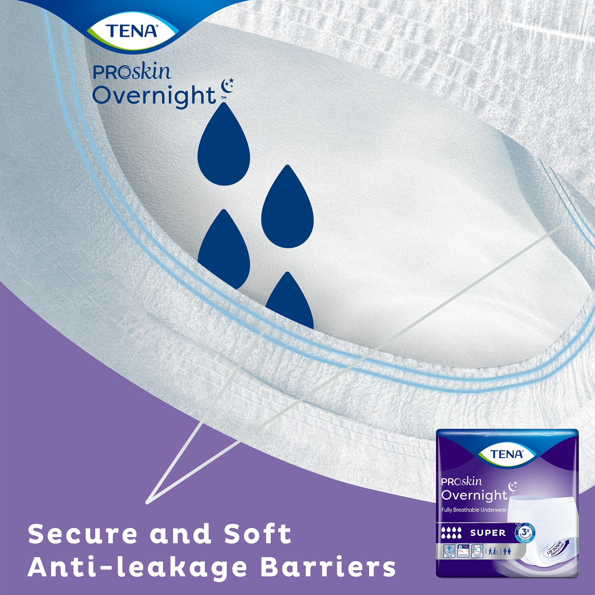 Essity HMS North America Inc 72427 - Tena® ProSkin Overnight™ Super Fully Breathable Underwear, Extra Large - 12/Bag, 48/Case