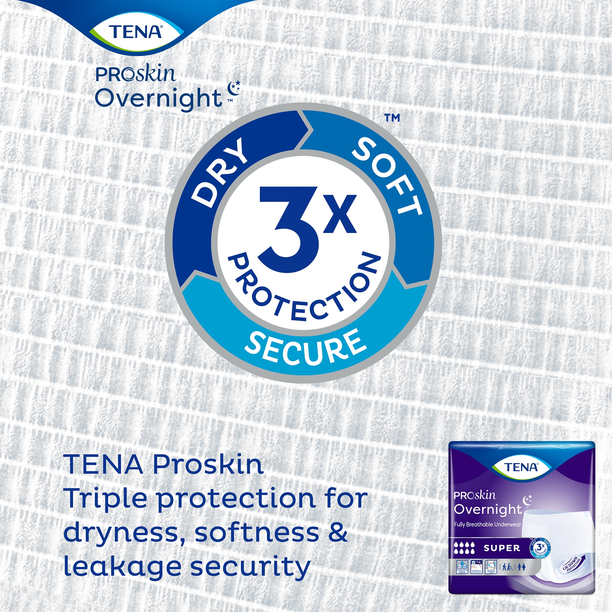 Essity HMS North America Inc - 72427 Tena® ProSkin Overnight™ Super Fully Breathable Underwear