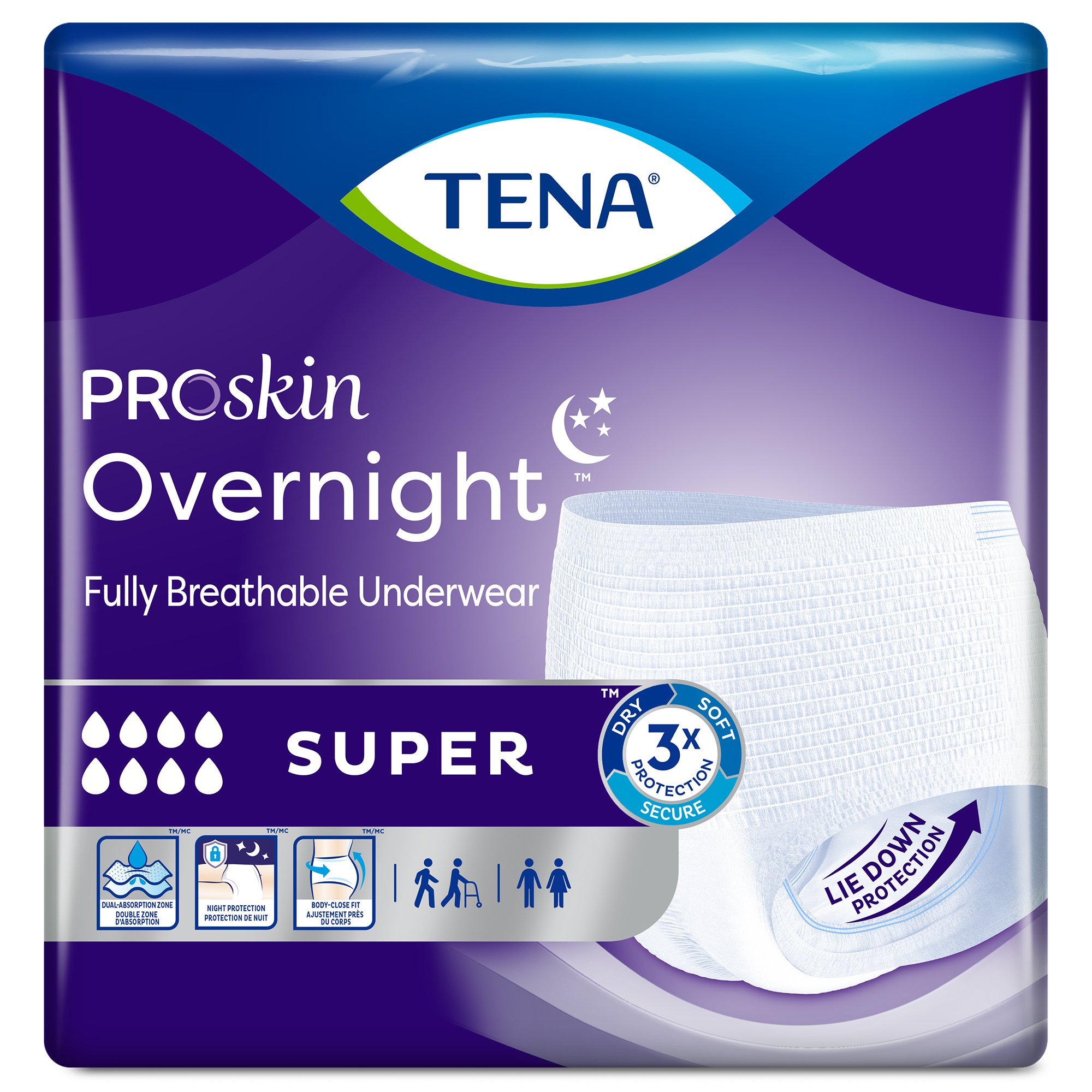 Essity HMS North America Inc - 72427 Tena® ProSkin Overnight™ Super Fully Breathable Underwear
