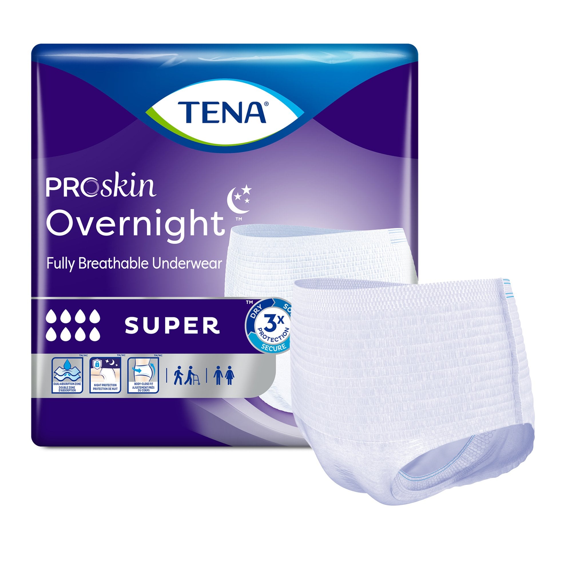 Essity HMS North America Inc - 72427 Tena® ProSkin Overnight™ Super Fully Breathable Underwear